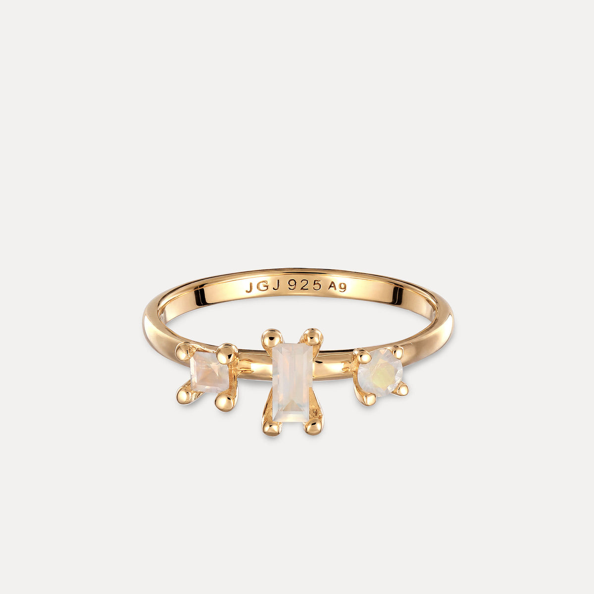 Trinity Weißer Mondstein Ring