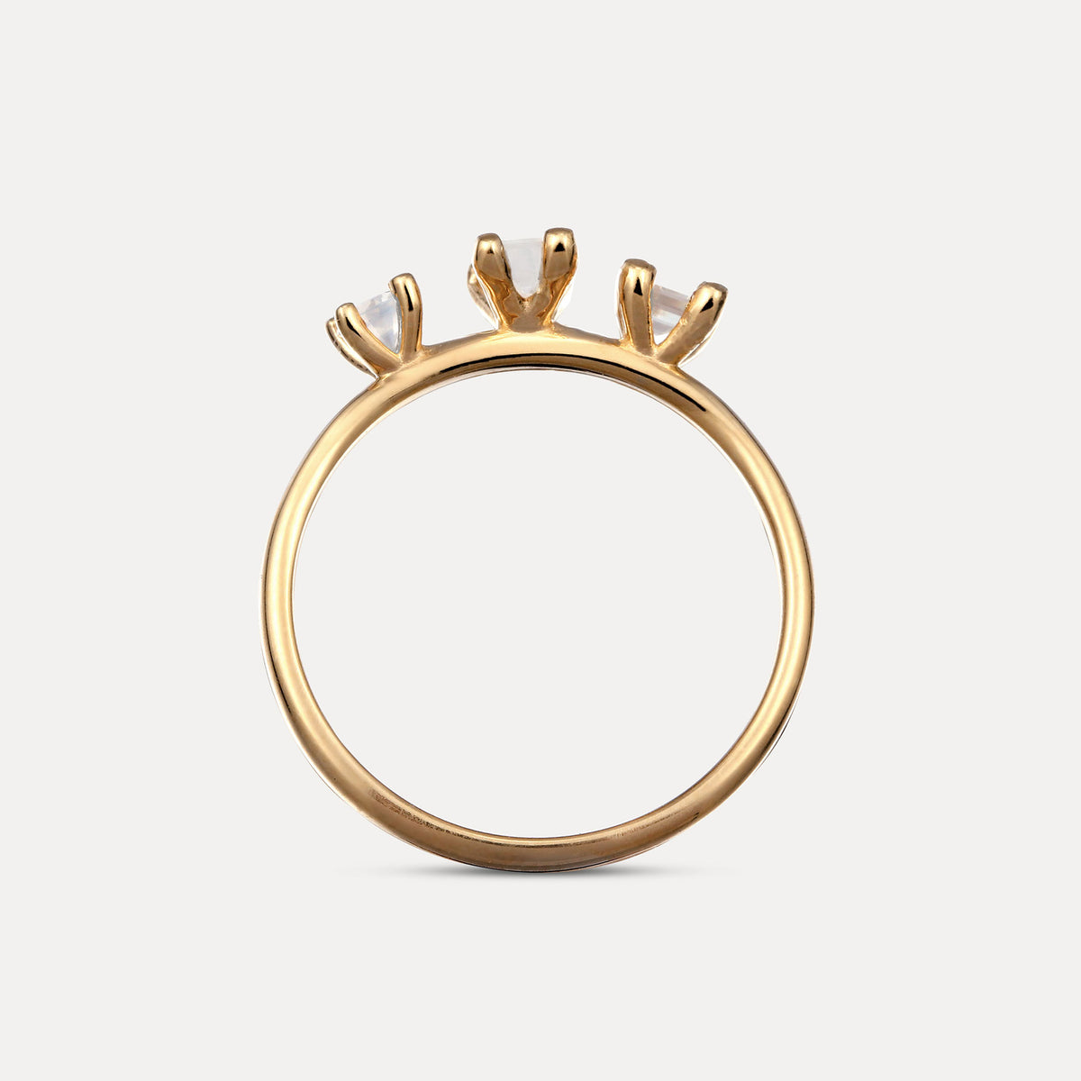 Trinity Weißer Mondstein Ring