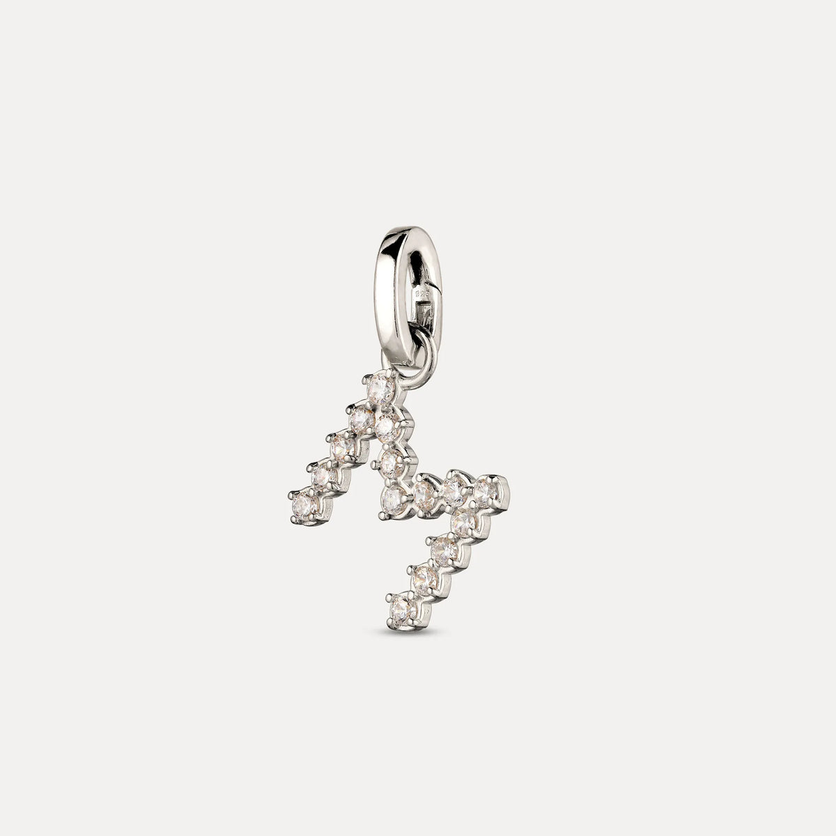 Zirconia Letter Pendant - M in 925 Silber