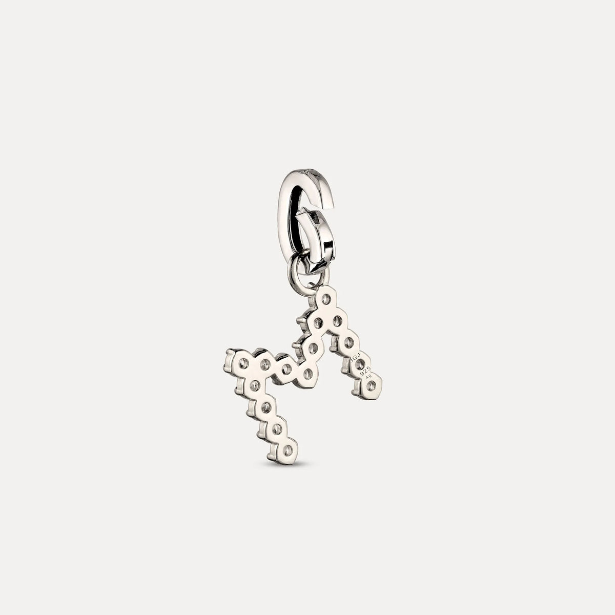 Zirconia Letter Pendant - M in 925 Silber