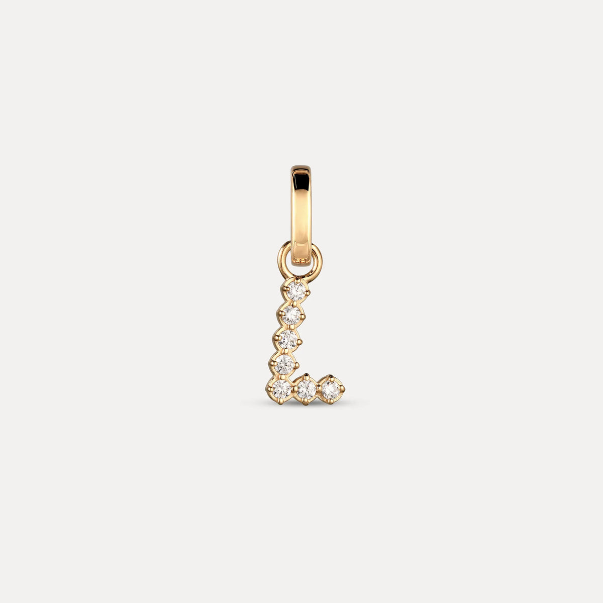 Zirconia Letter Pendant - L in 24k Gold Vermeil