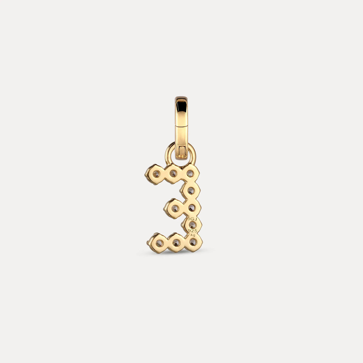 Zirconia Letter Pendant - E in 24k Gold Vermeil