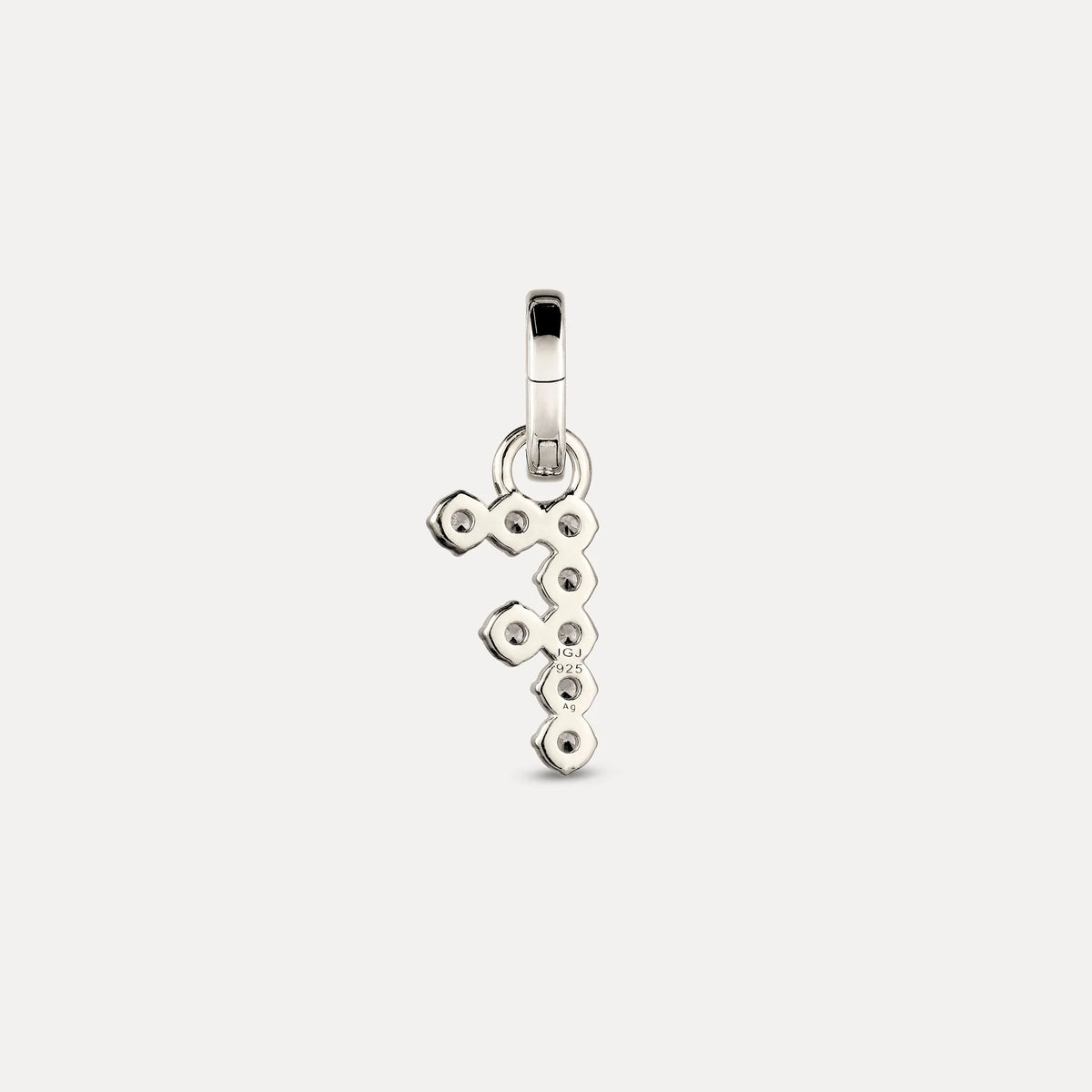 Zirconia Letter Pendant - F in 925 Silber