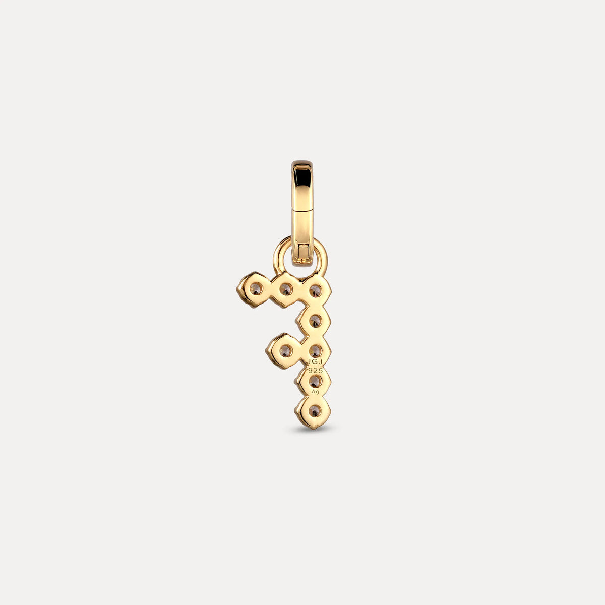 Zirconia Letter Pendant - F in 24k Gold Vermeil