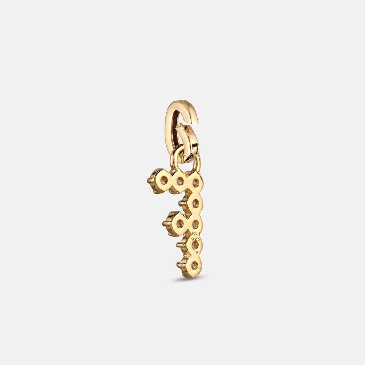 Zirconia Letter Pendant - F in 24k Gold Vermeil