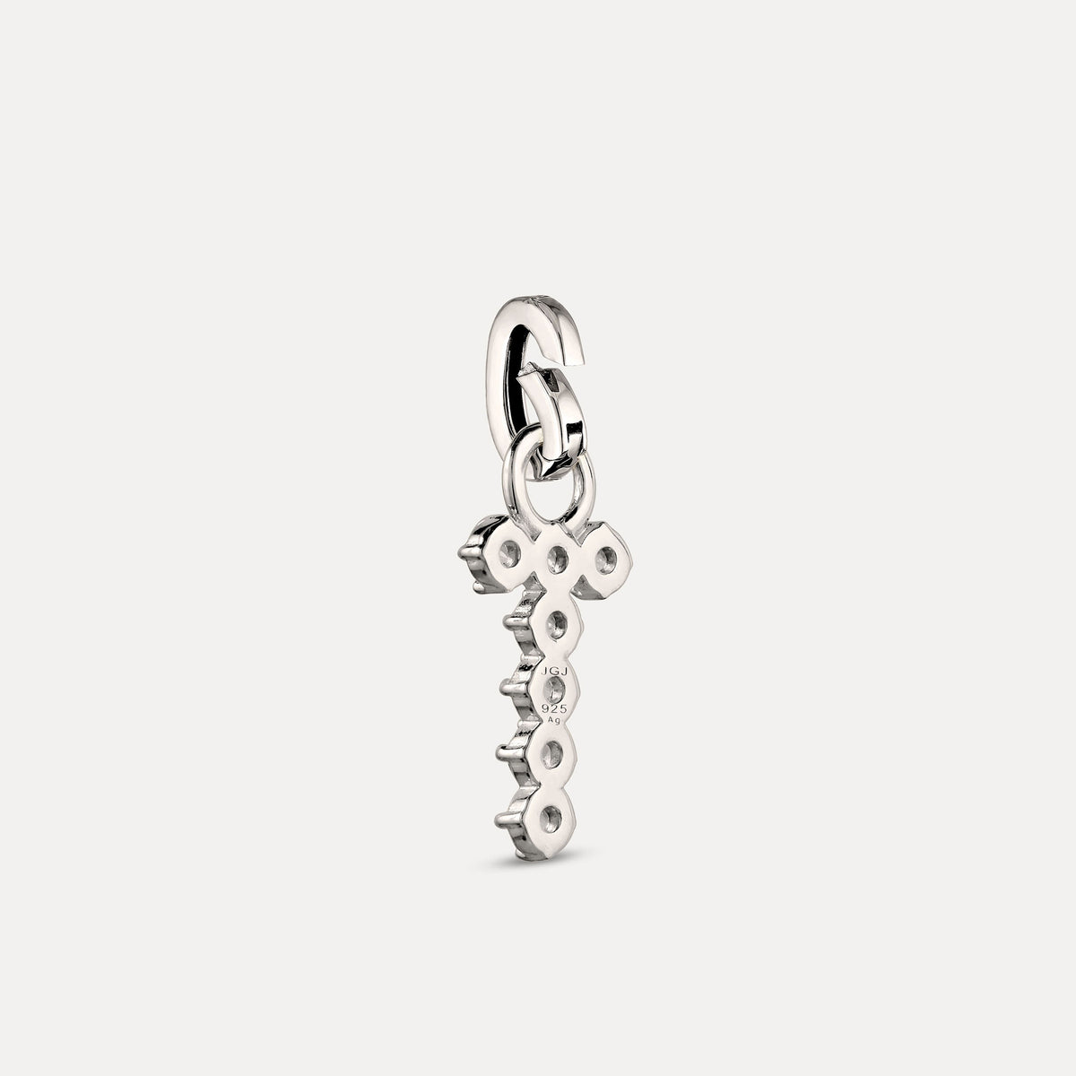 Zirconia Letter Pendant - T in 925 Silber