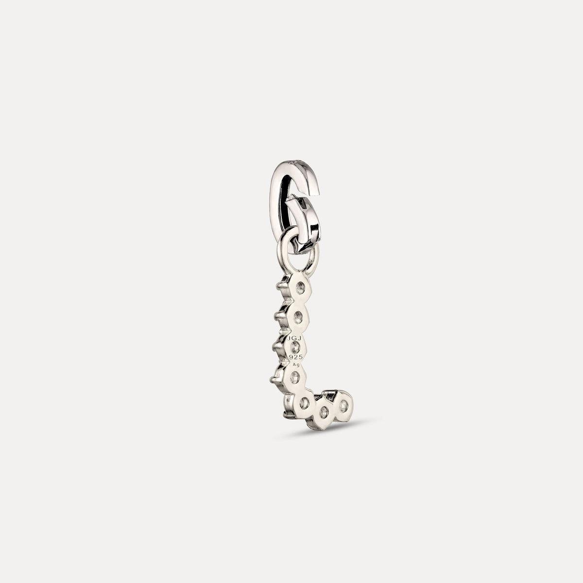 Zirconia Letter Pendant - J in 925 Silber