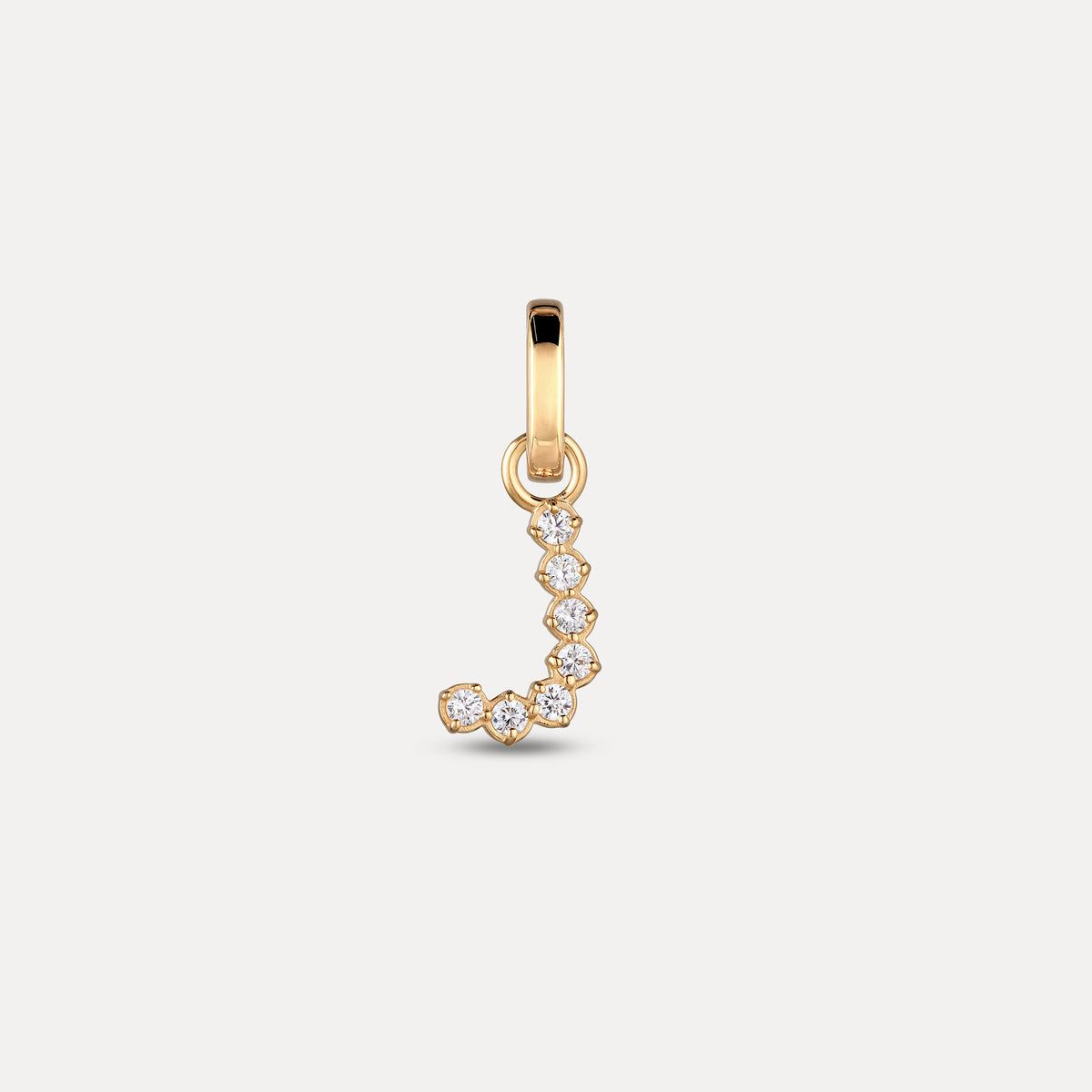 Zirconia Letter Pendant - J in 24k Gold Vermeil