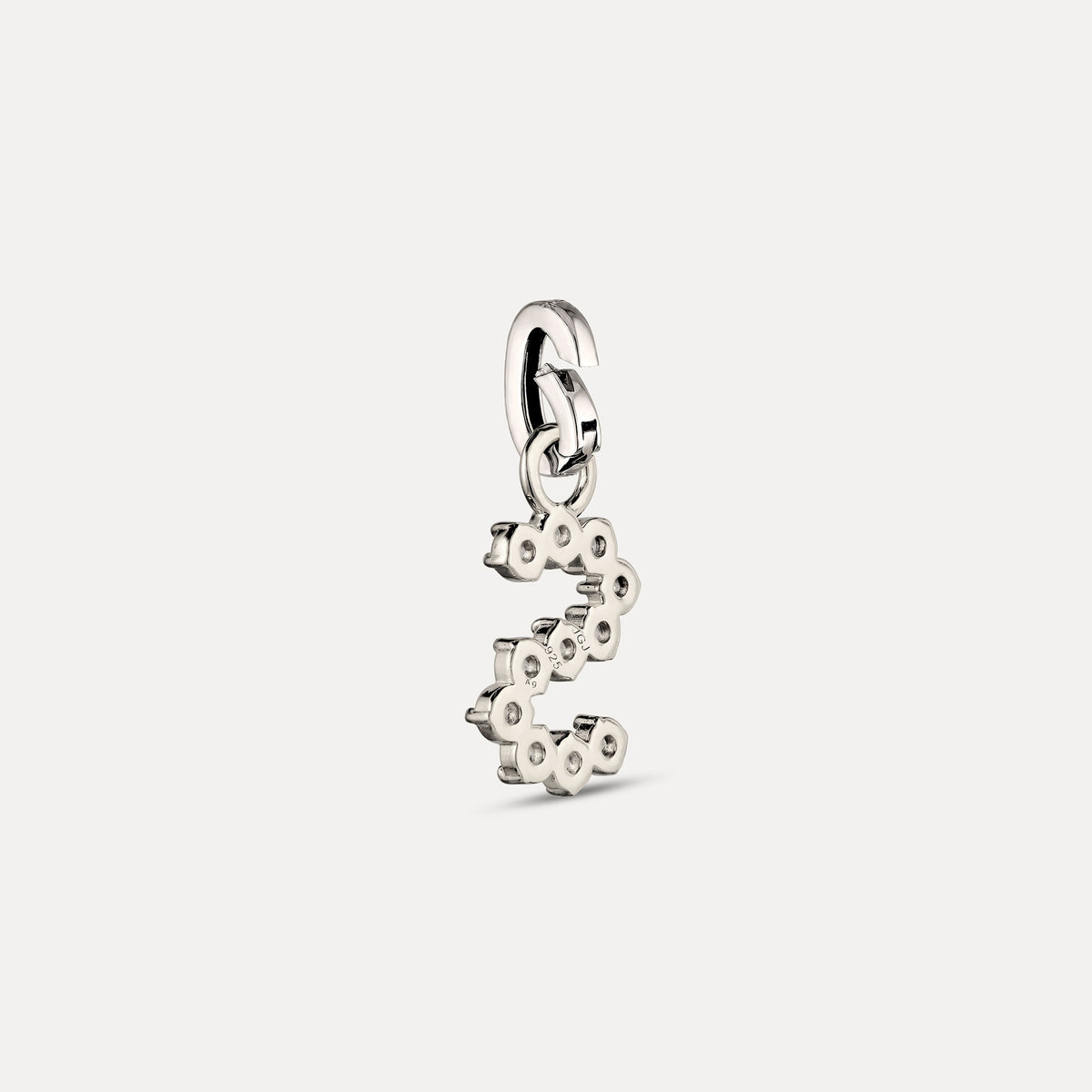 Zirconia Letter Pendant - S in 925 Silber