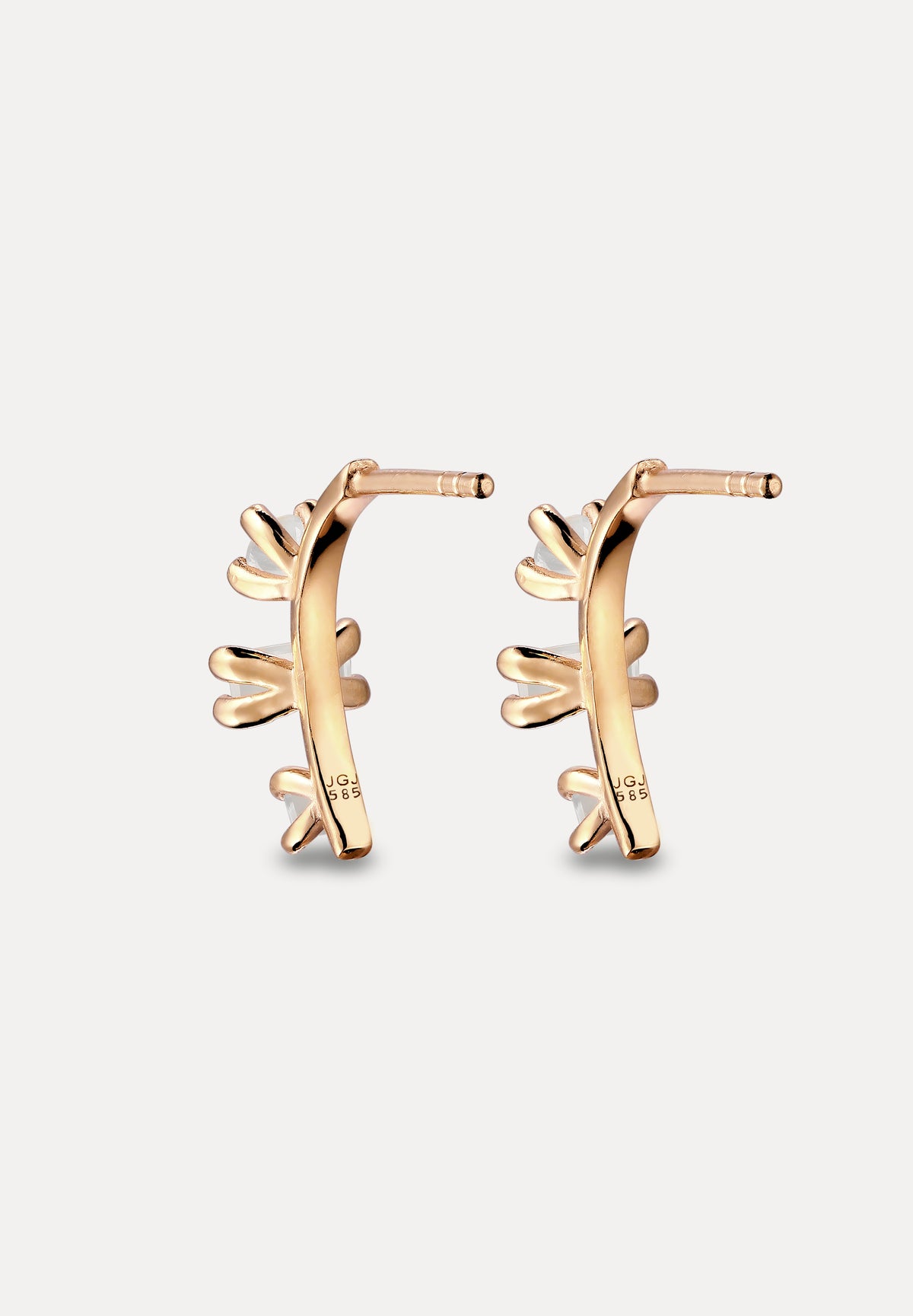 Weißer Mondstein Ohrstecker | 585 Gold