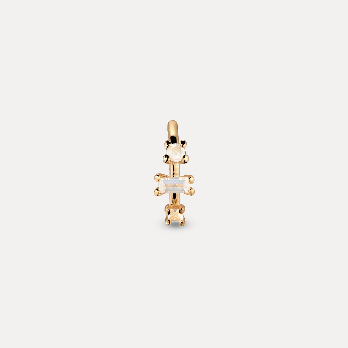 Weißer Mondstein Ohrstecker - Single | 585 Gold