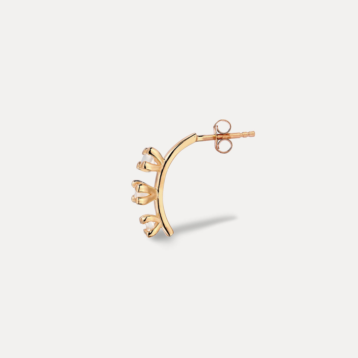 Weißer Mondstein Ohrstecker - Single | 585 Gold