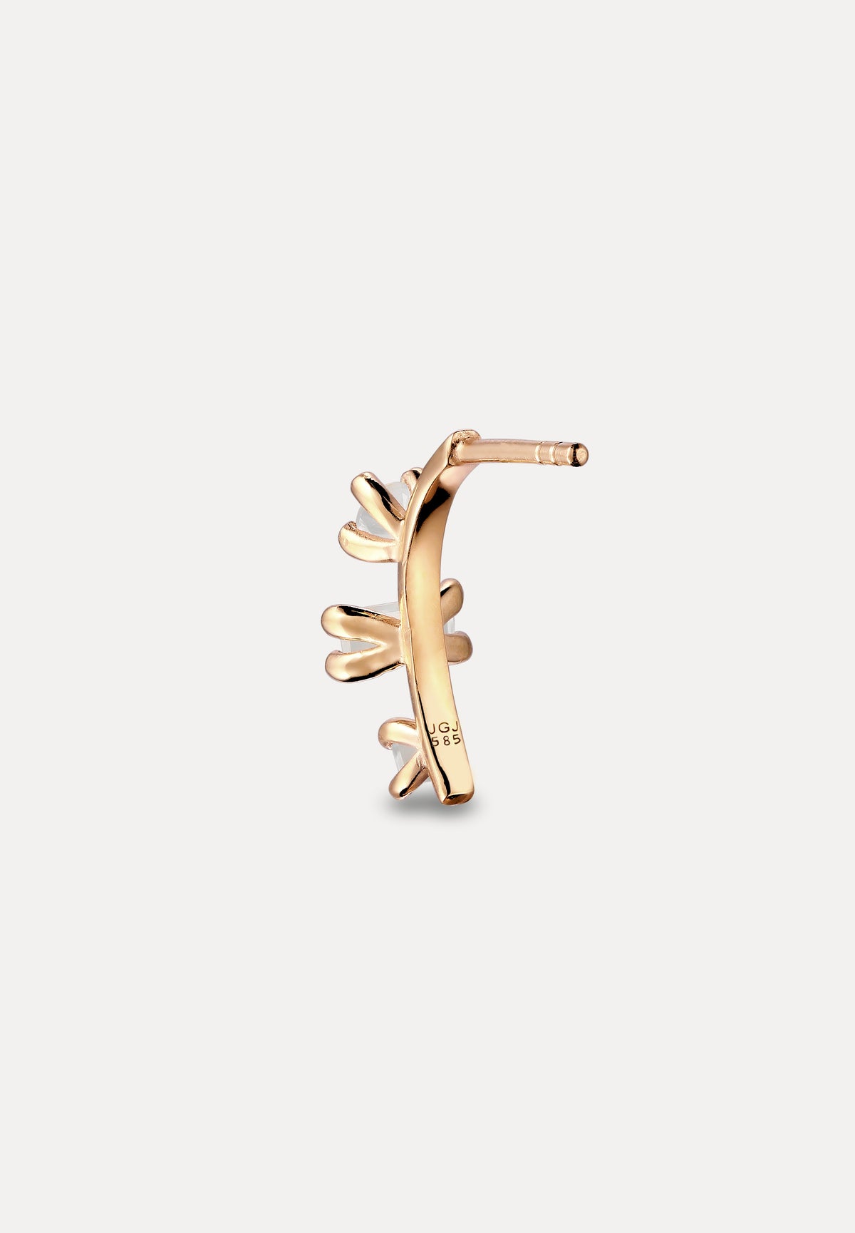 Weißer Mondstein Ohrstecker - Single | 585 Gold