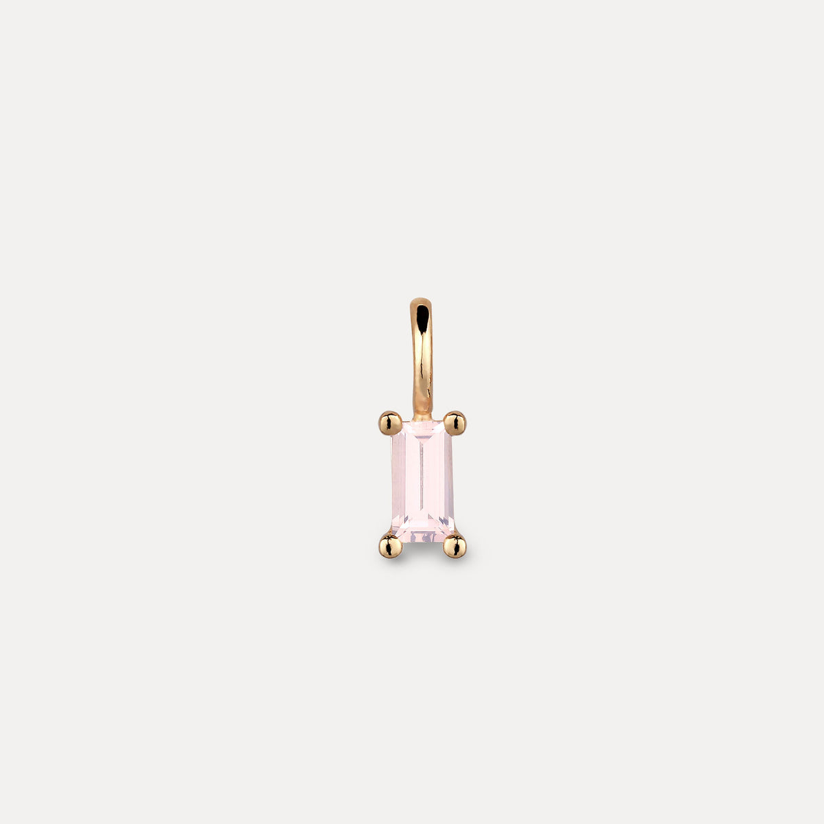 Rosenquarz Anhänger - Baguette | 585 Gold