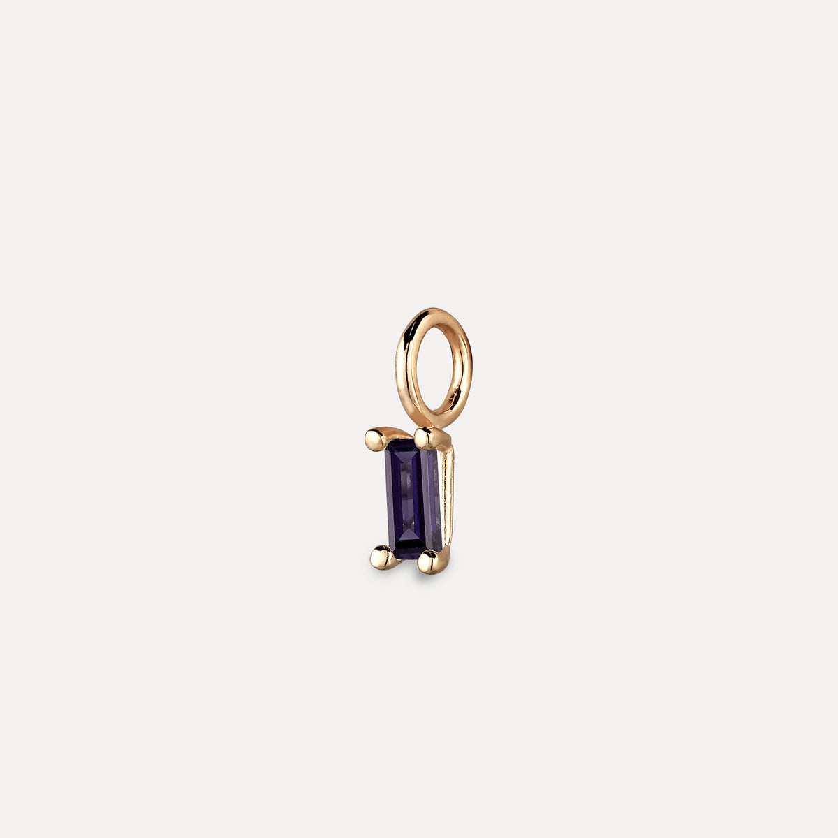 Lila Iolith Anhänger - Baguette | 585 Gold