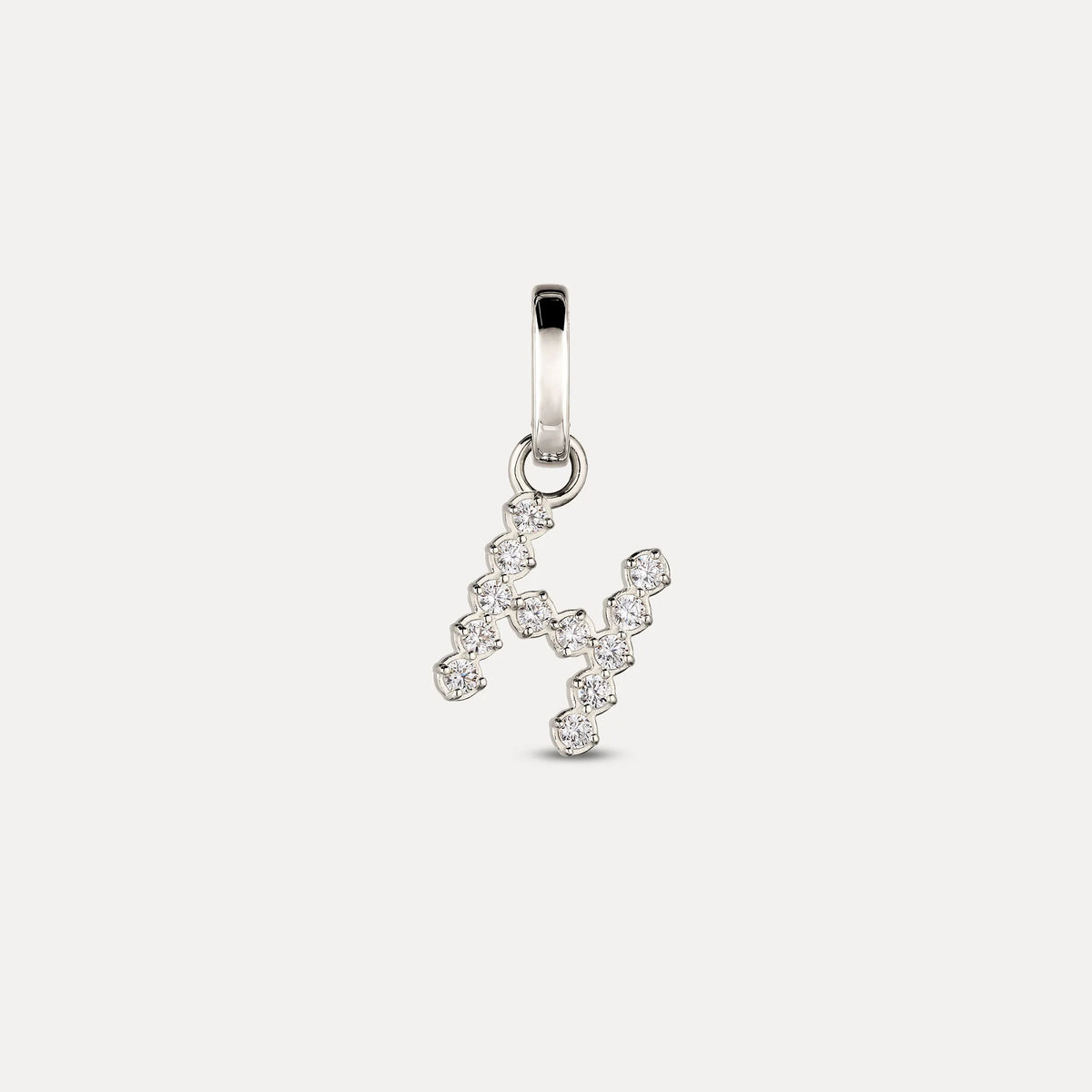 Zirconia Letter Pendant - H in 925 Silber