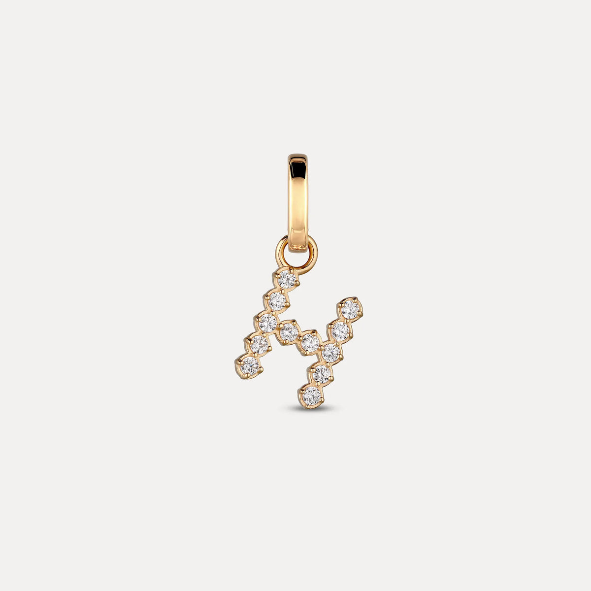 Zirconia Letter Pendant - H in 24k Gold Vermeil