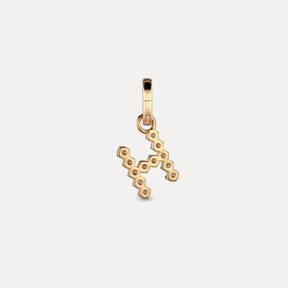 Zirconia Letter Pendant - H in 24k Gold Vermeil
