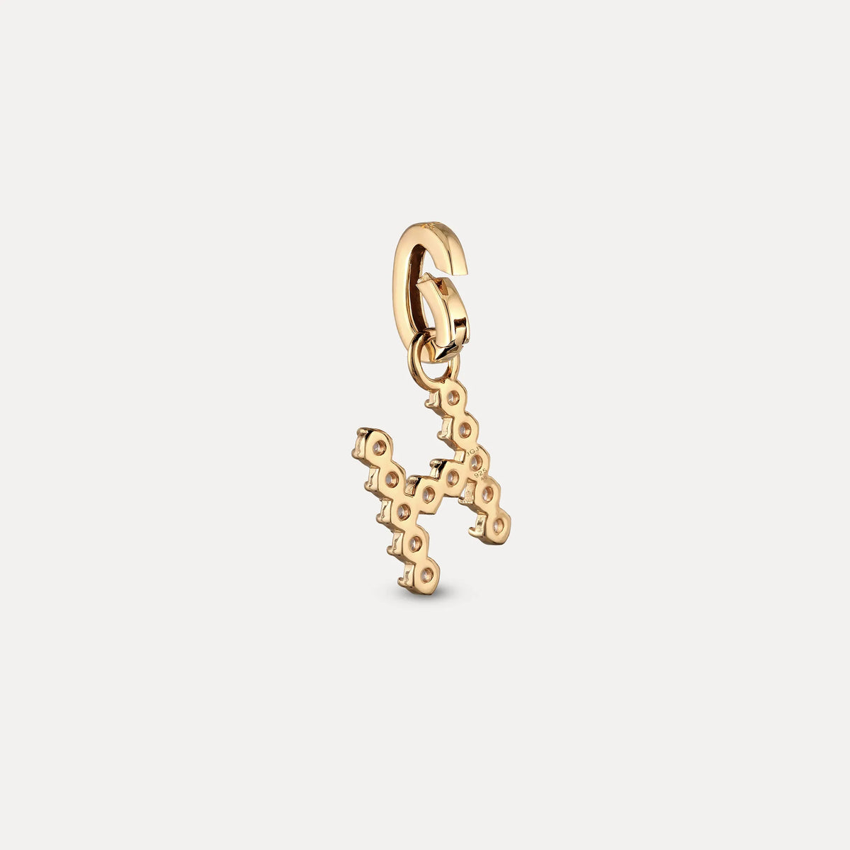 Zirconia Letter Pendant - H in 24k Gold Vermeil