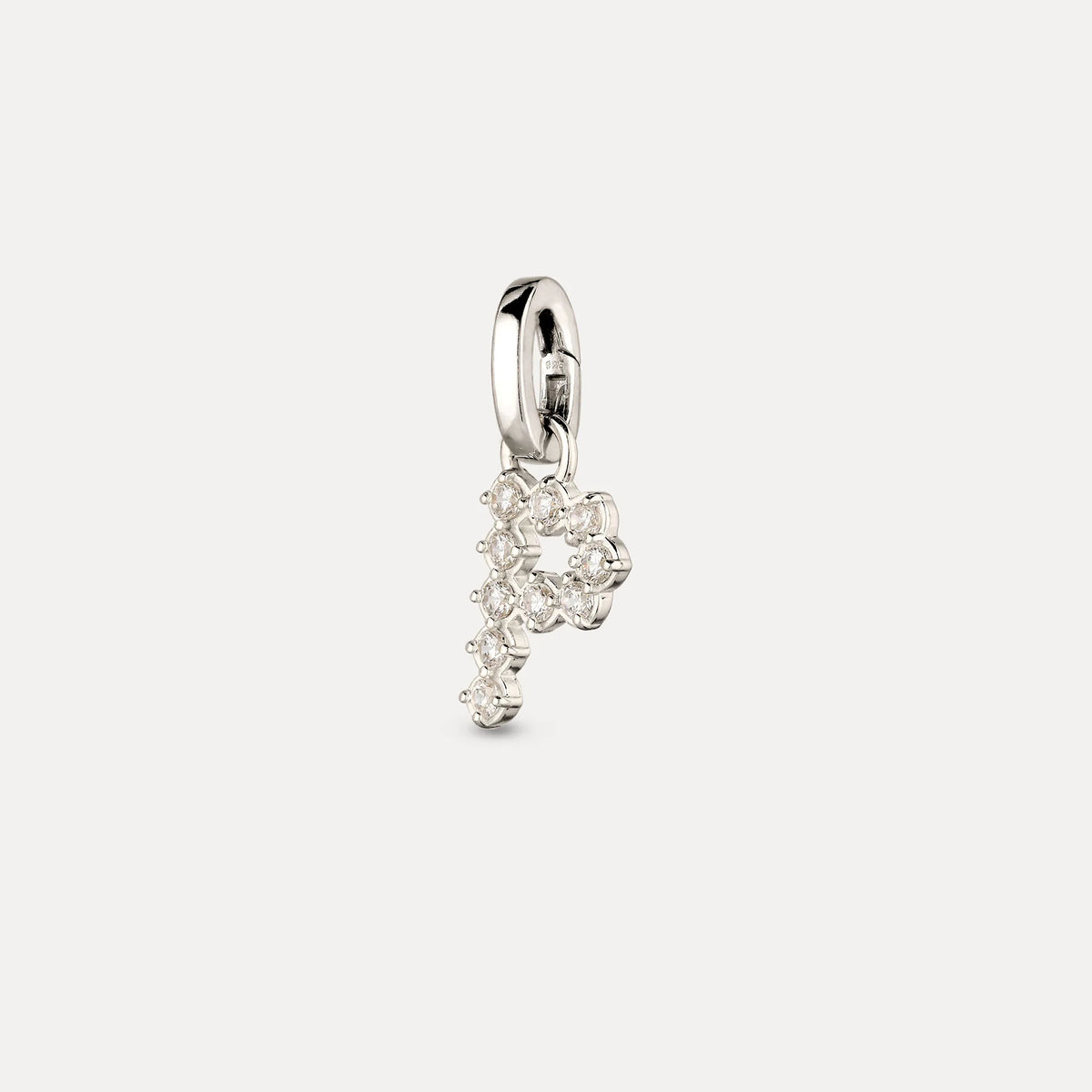 Zirconia Letter Pendant - P in 925 Silber