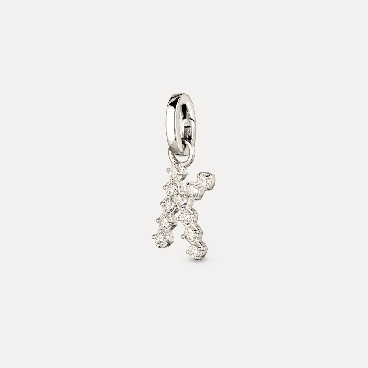 Zirconia Letter Pendant - K in 925 Silber
