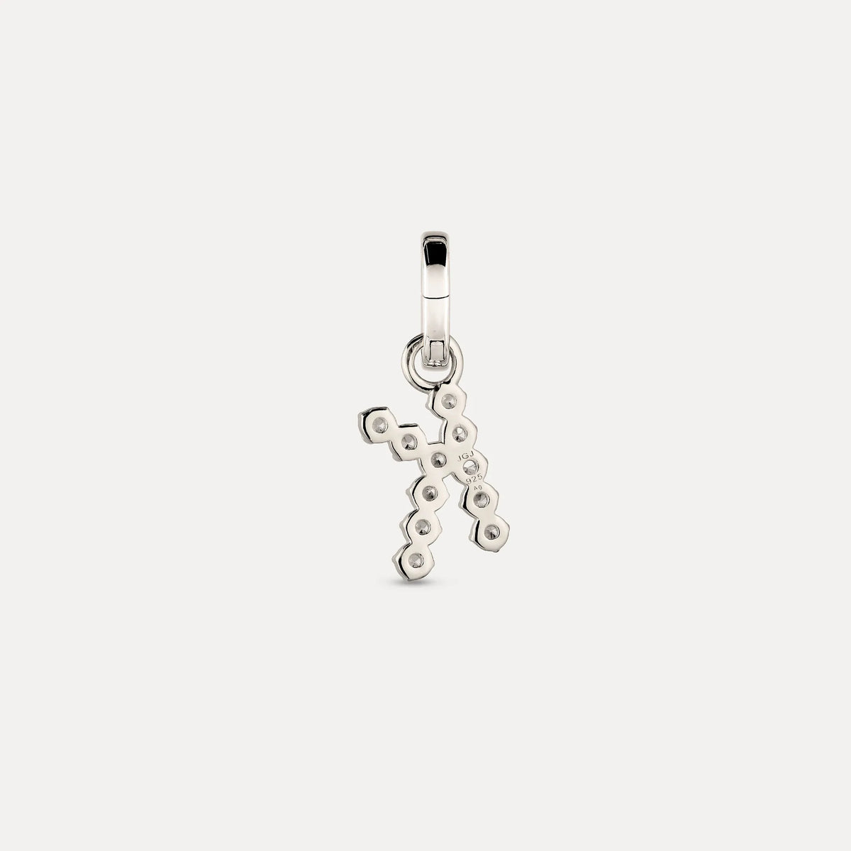 Zirconia Letter Pendant - K in 925 Silber