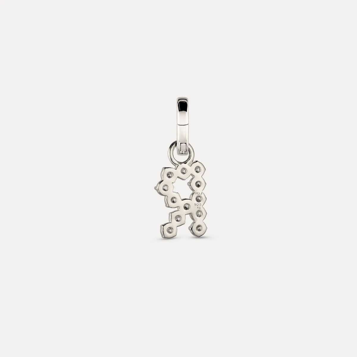 Zirconia Letter Pendant - R in 925 Silber