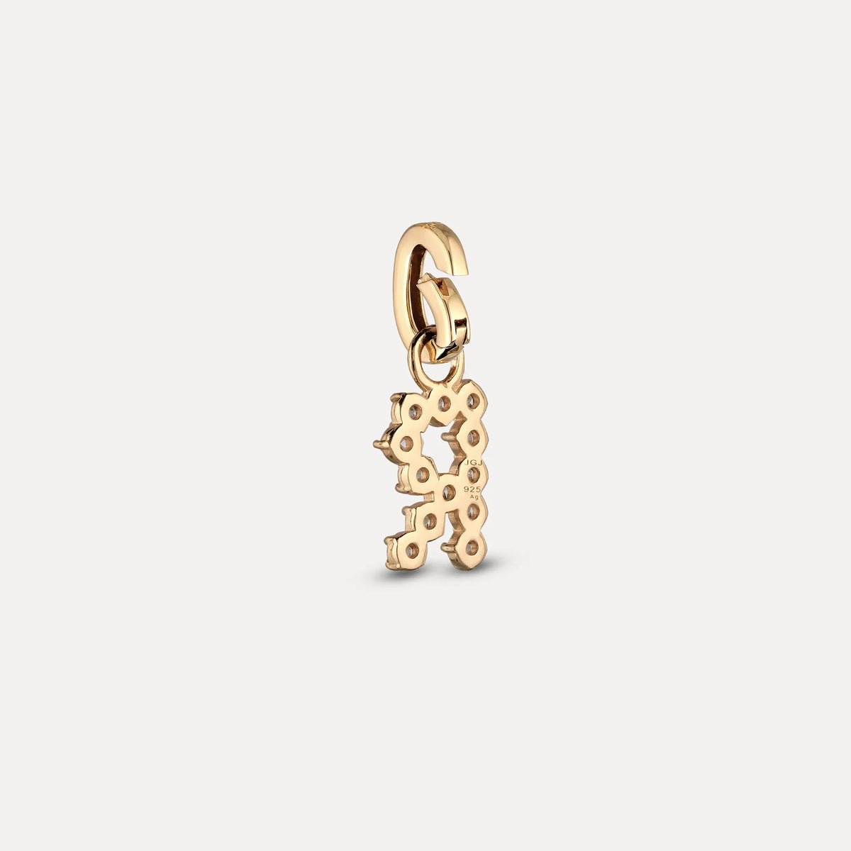 Zirconia Letter Pendant - R in 24k Gold Vermeil