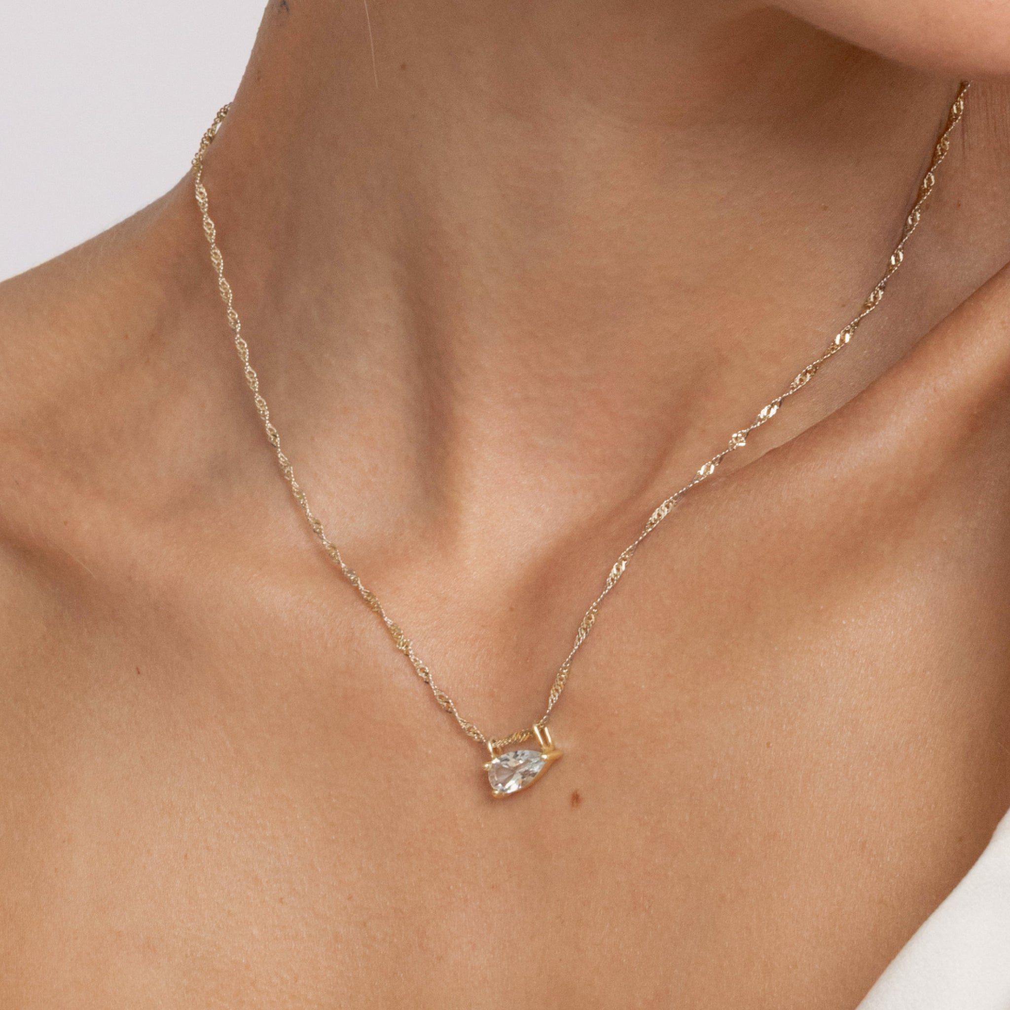 Beryll Balance Drop Anhänger | 585 Gold