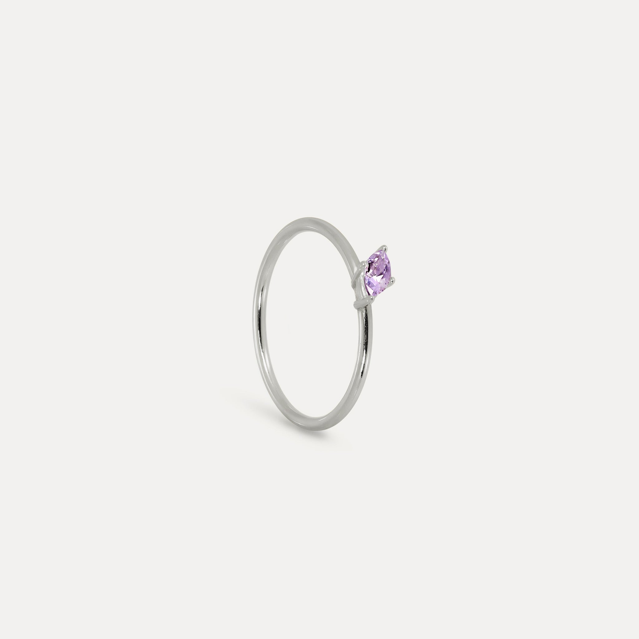 Amethyst Navette Solitär Ring