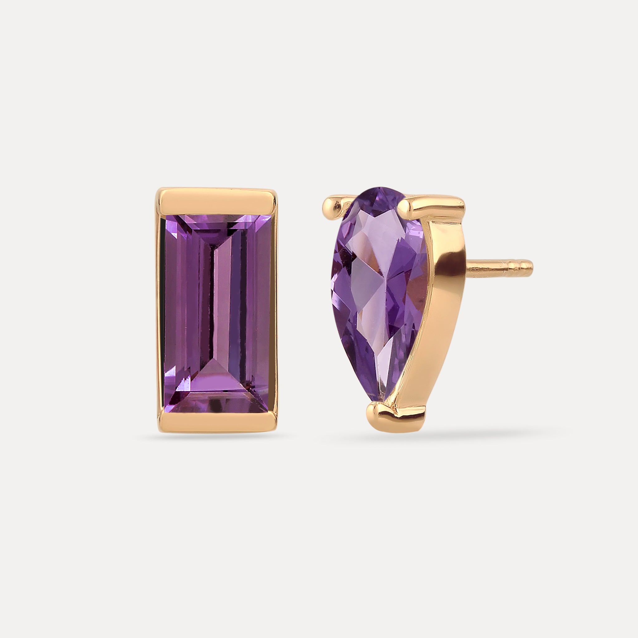Amethyst Balance Ohrstecker Ohrringe | 585 Gold