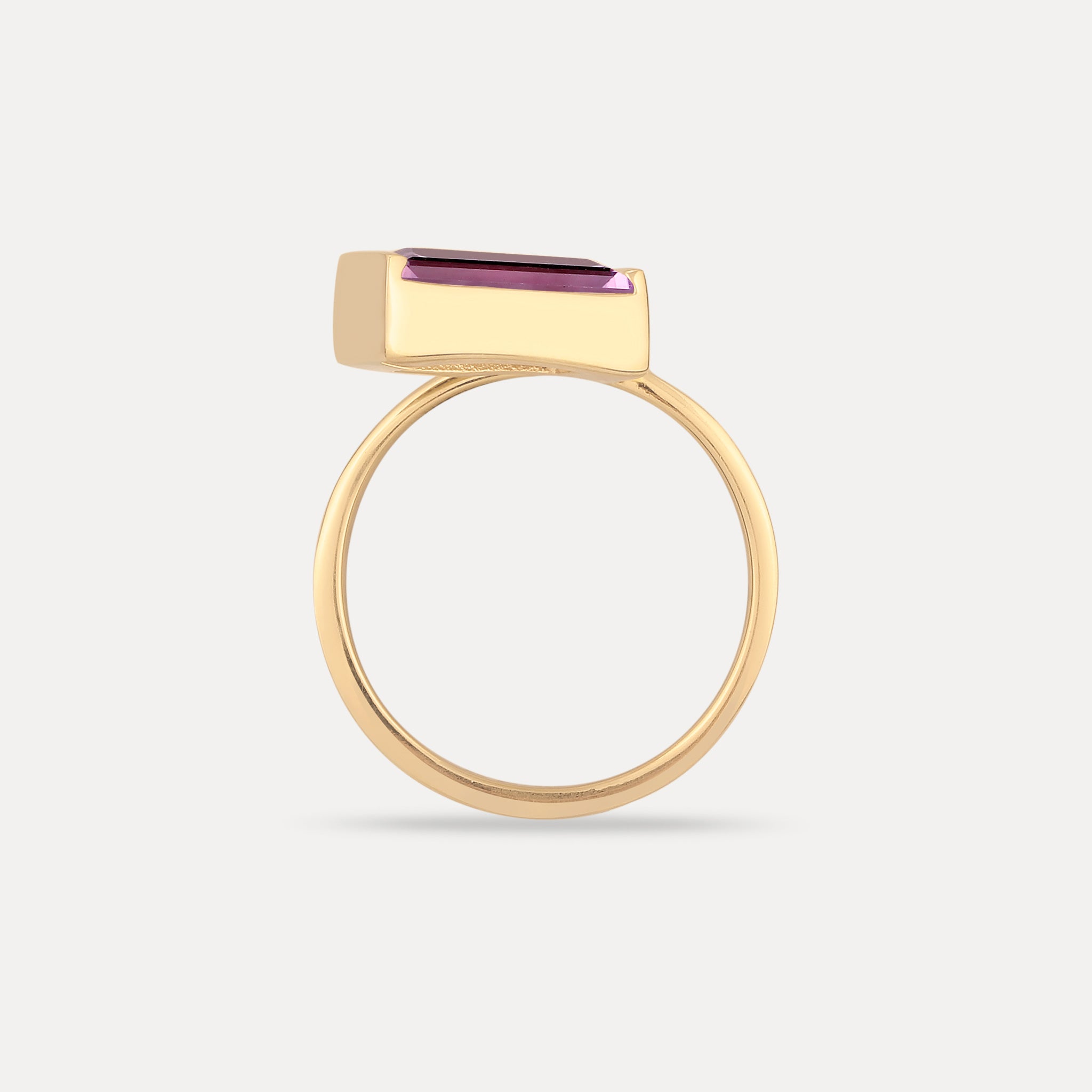 Amethyst Balance Baguette Ring