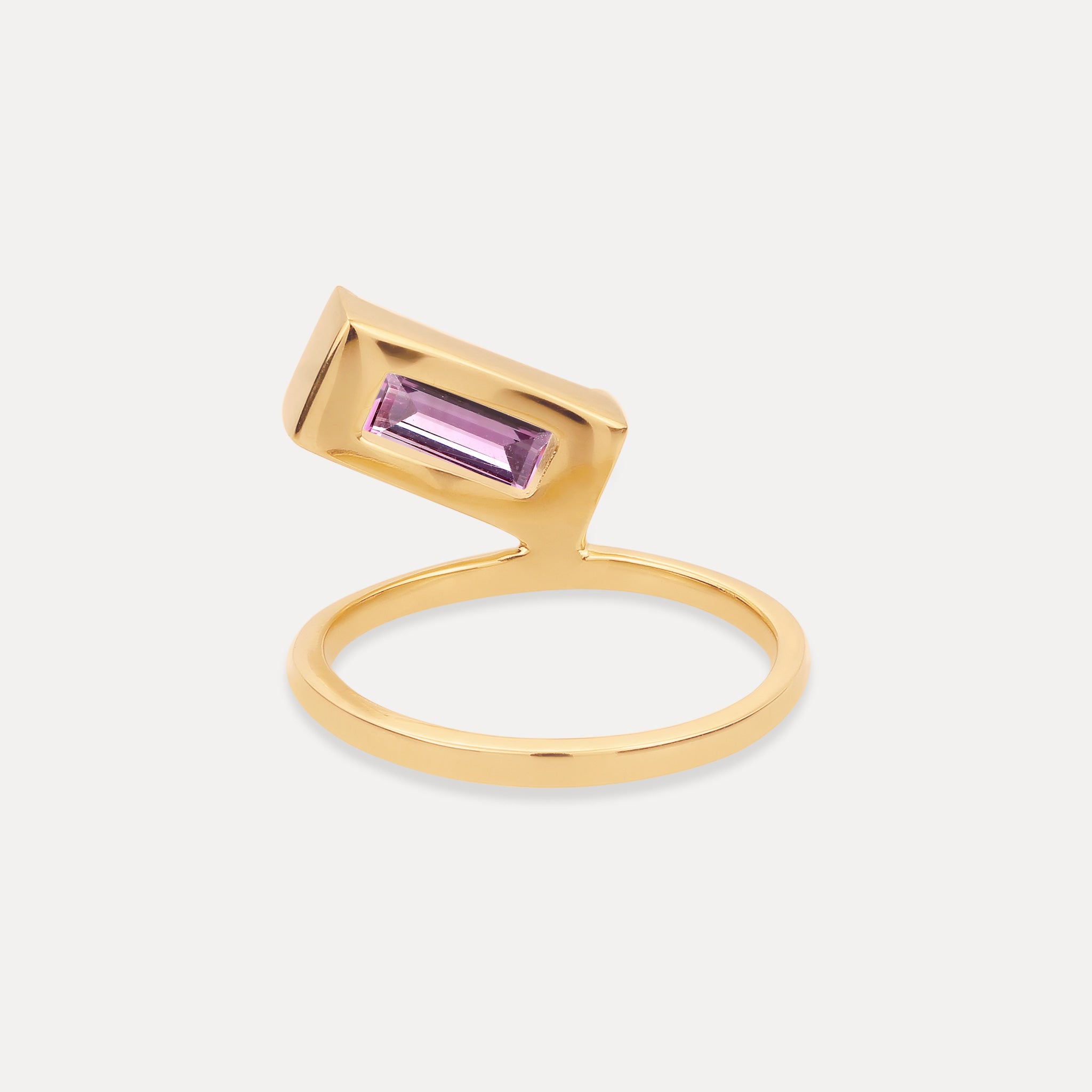 Amethyst Balance Baguette Ring
