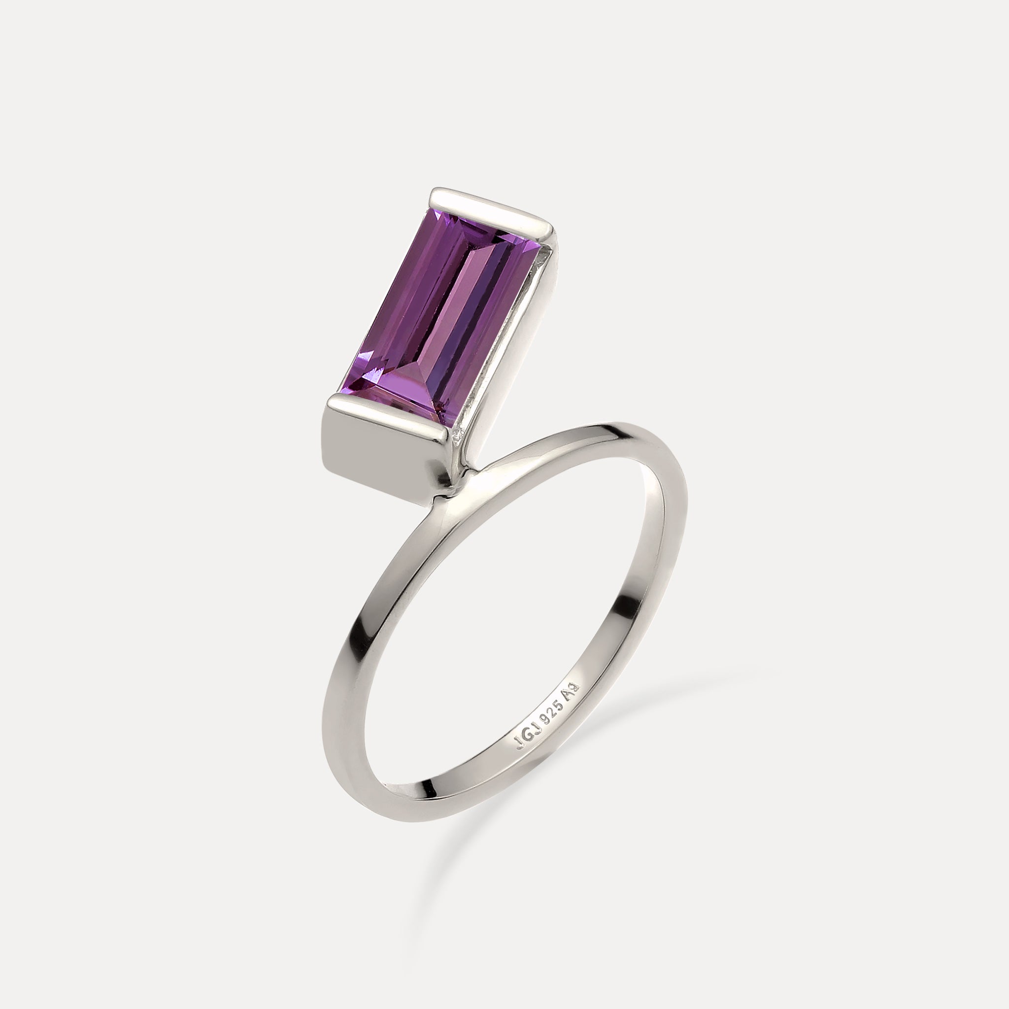Amethyst Balance Baguette Ring