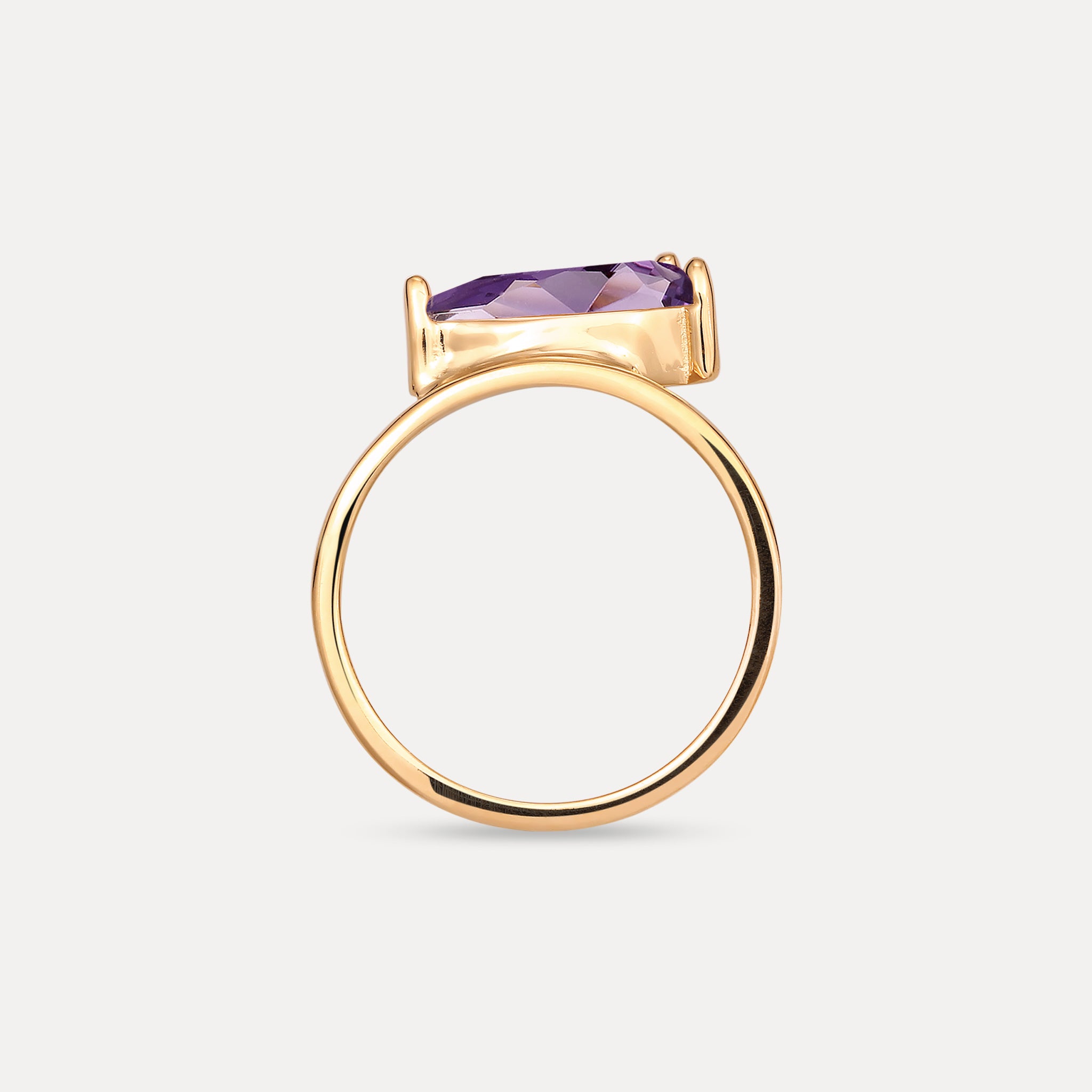 Amethyst Balance Drop Ring