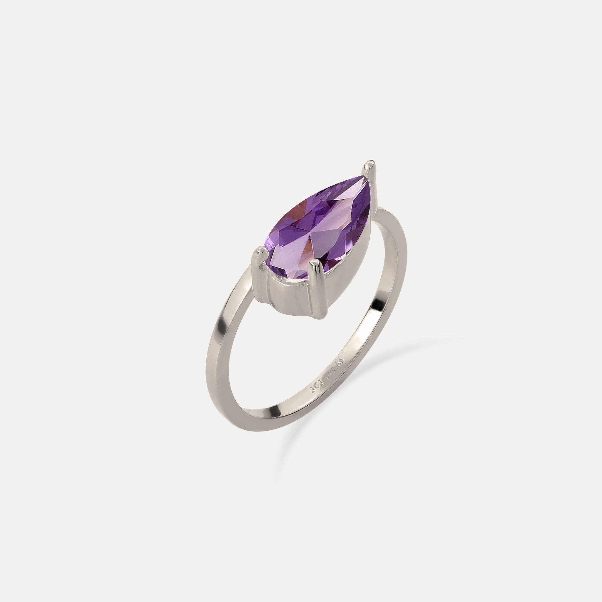 Amethyst Balance Drop Ring