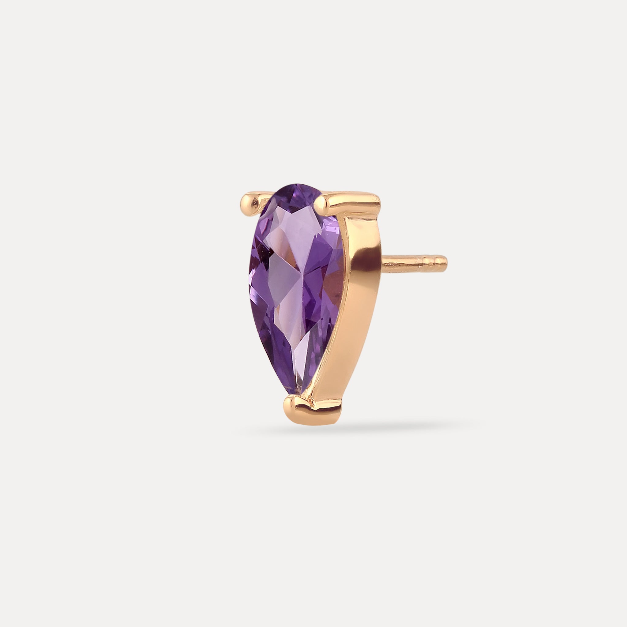Amethyst Balance Drop Ohrstecker Ohrringe - Single | 585 Gold