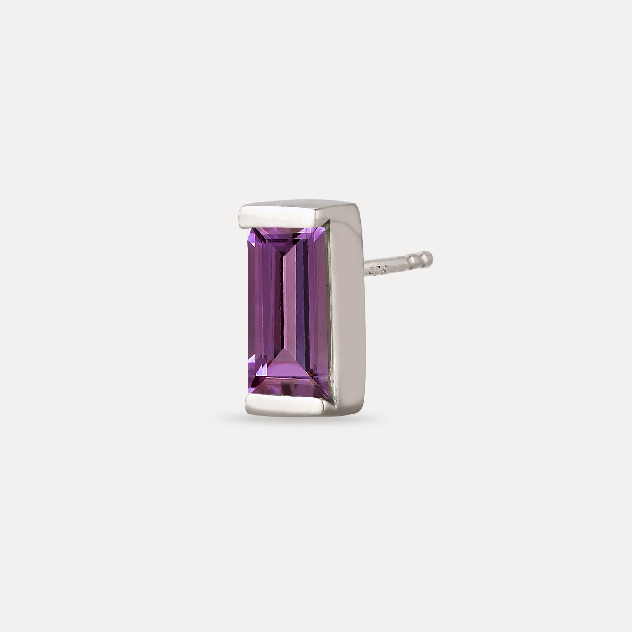 Amethyst Balance Baguette Ohrstecker Ohrringe - Single