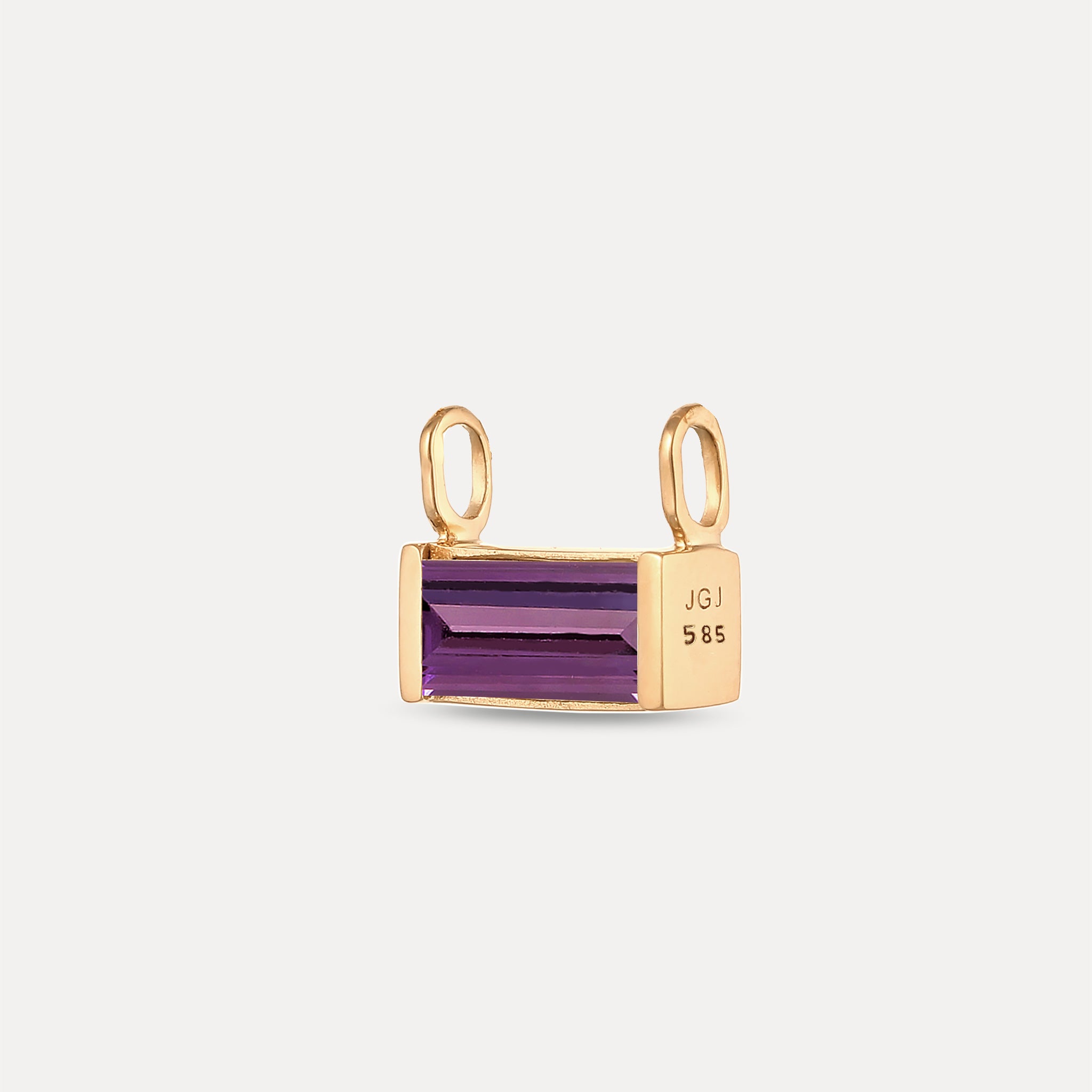 Amethyst Balance Baguette Anhänger | 585 Gold
