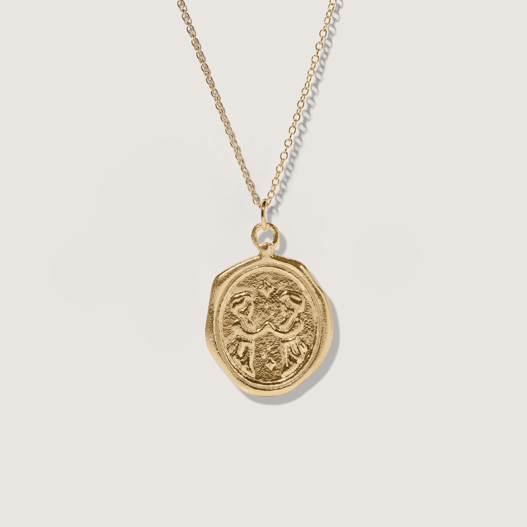 Zodiac Seal Kette 14k Massivgold