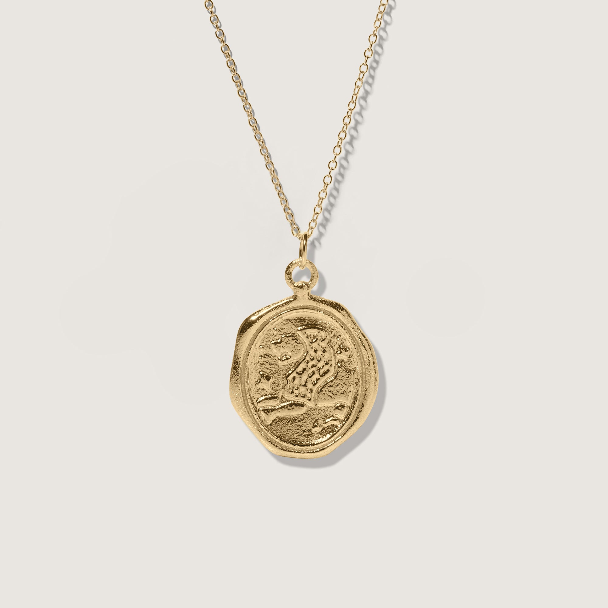 Zodiac Seal Kette 14k Massivgold