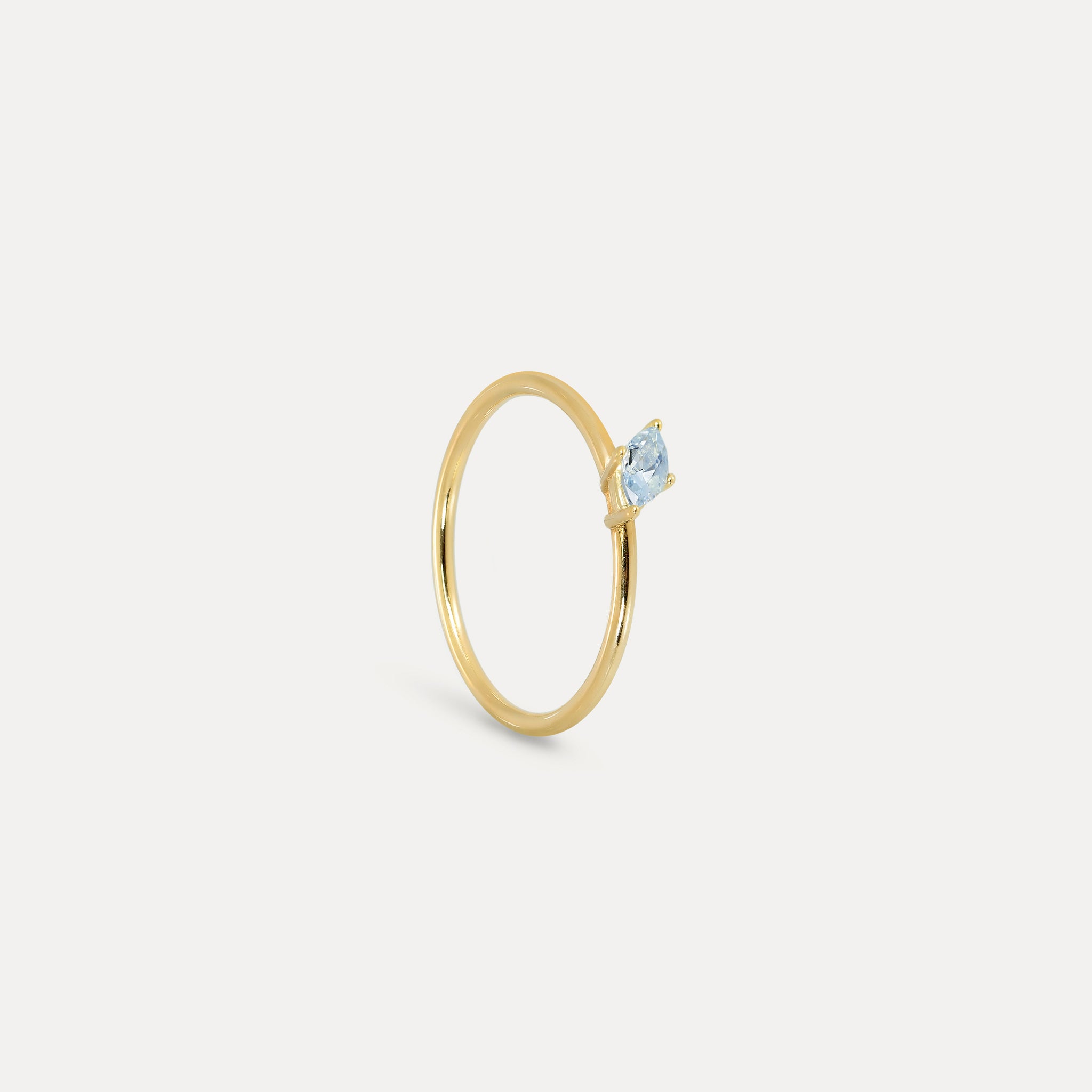 Aquamarin Navette Solitär Ring | 585 Gold