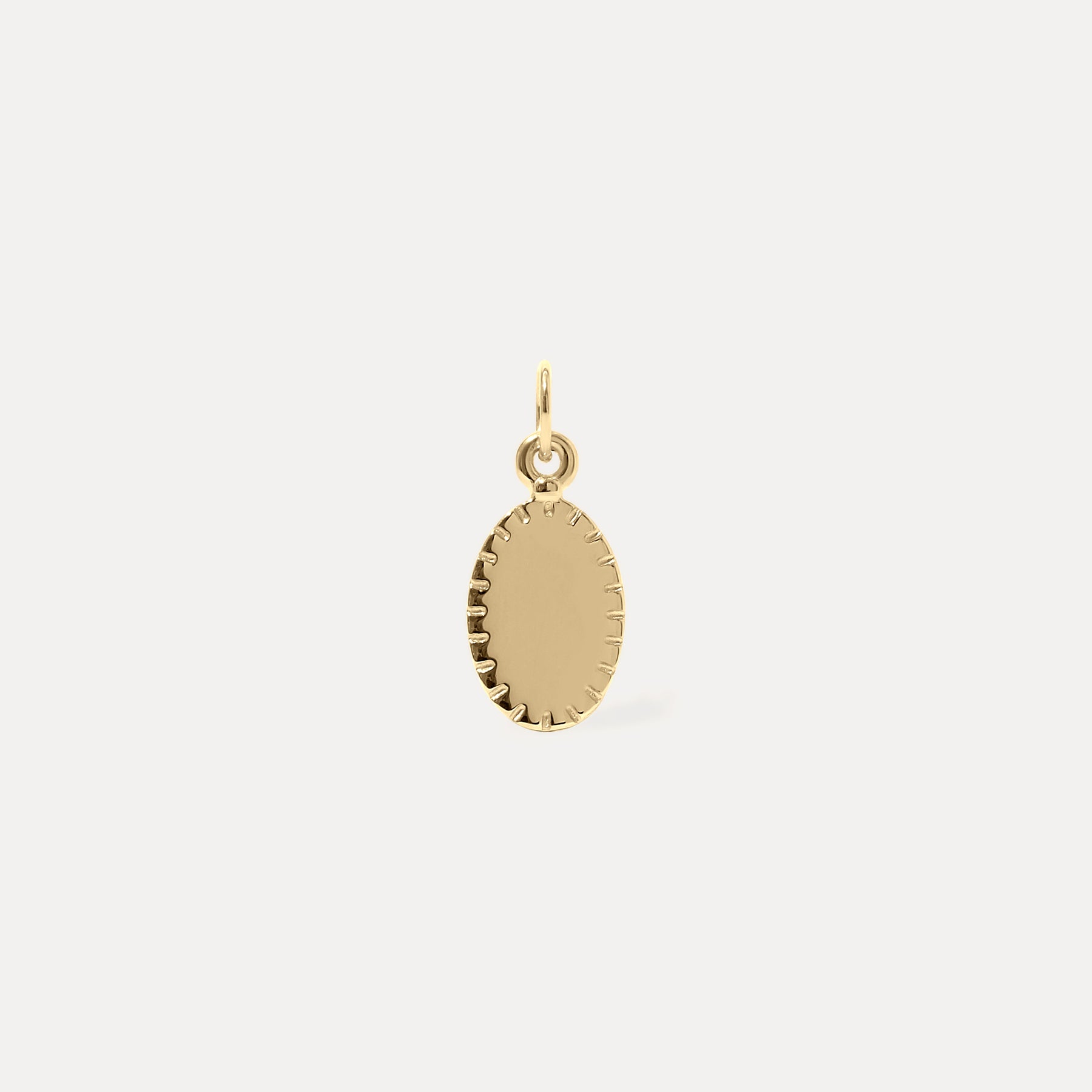 Engravable Biscuit Tag Anhänger Oval | 585 Gold