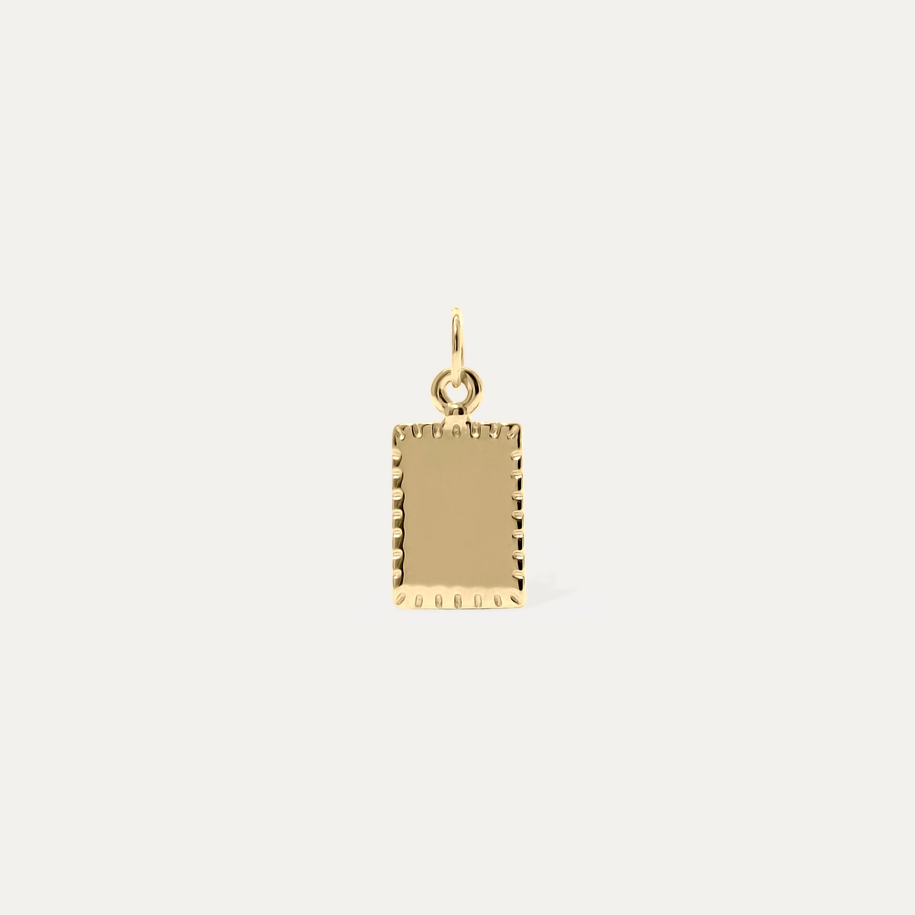 Engravable Biscuit Tag Anhänger Square | 585 Gold