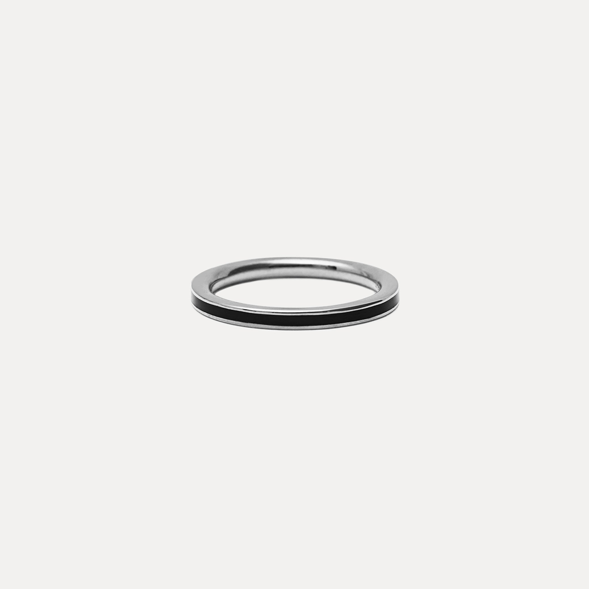 Thin Enamel Ring Schwarz