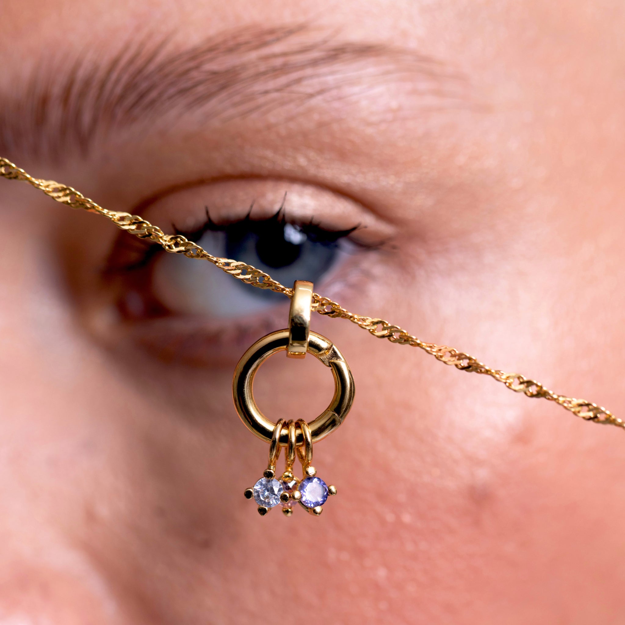 The Minimalist Birthstone Charm Anhänger | 585 Gold