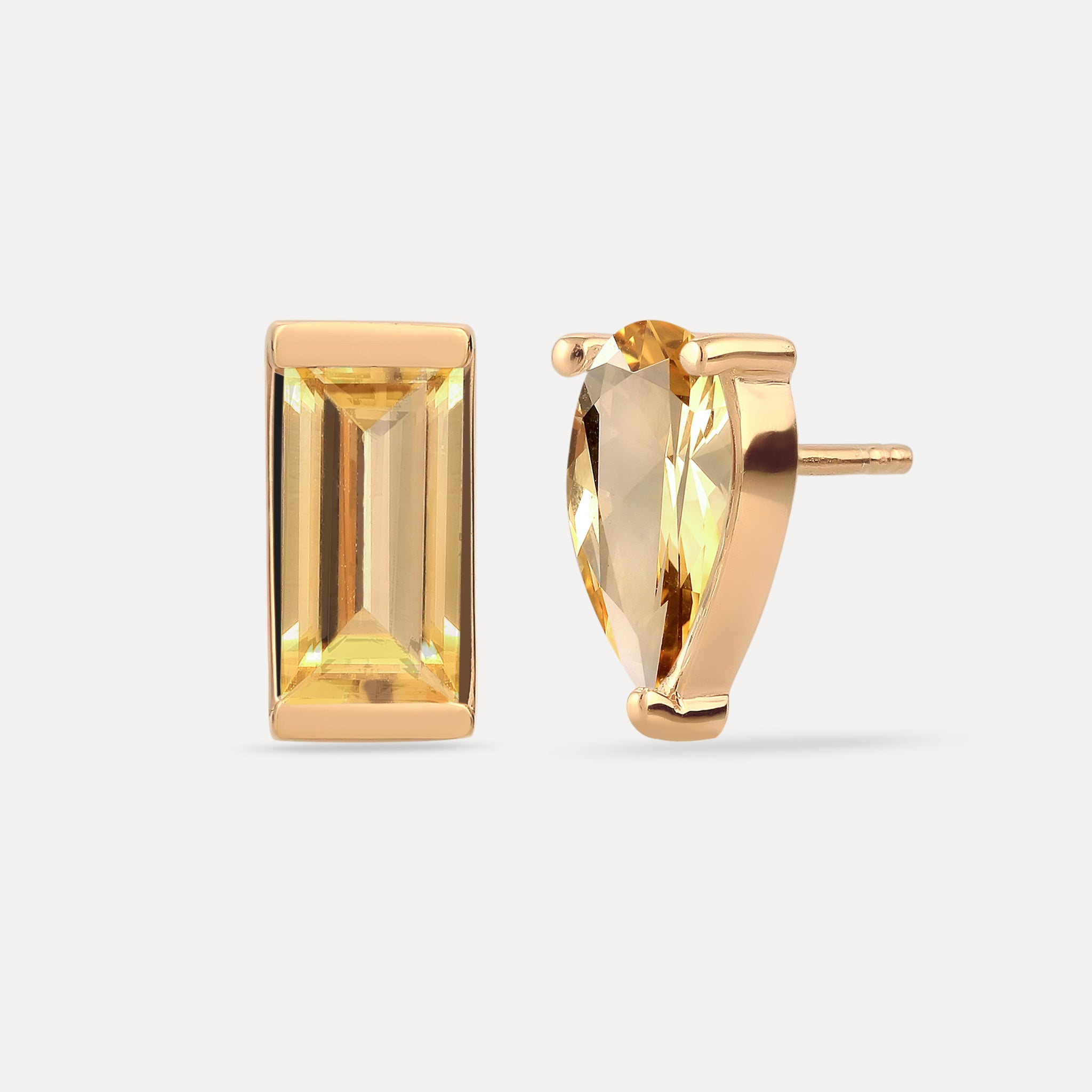 Citrin Balance Ohrstecker Ohrringe | 585 Gold