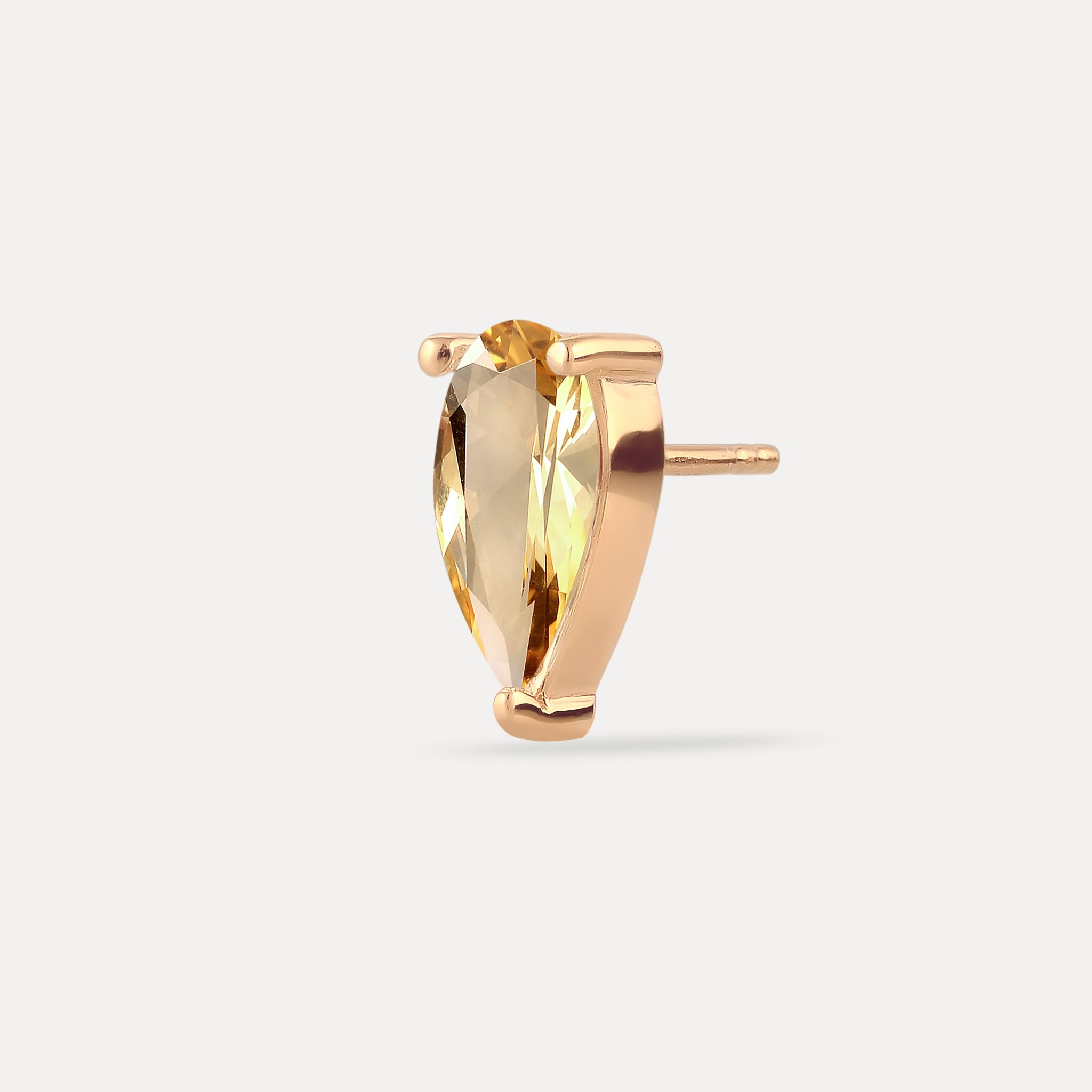 Citrin Balance Drop Ohrstecker Ohrringe - Single | 585 Gold