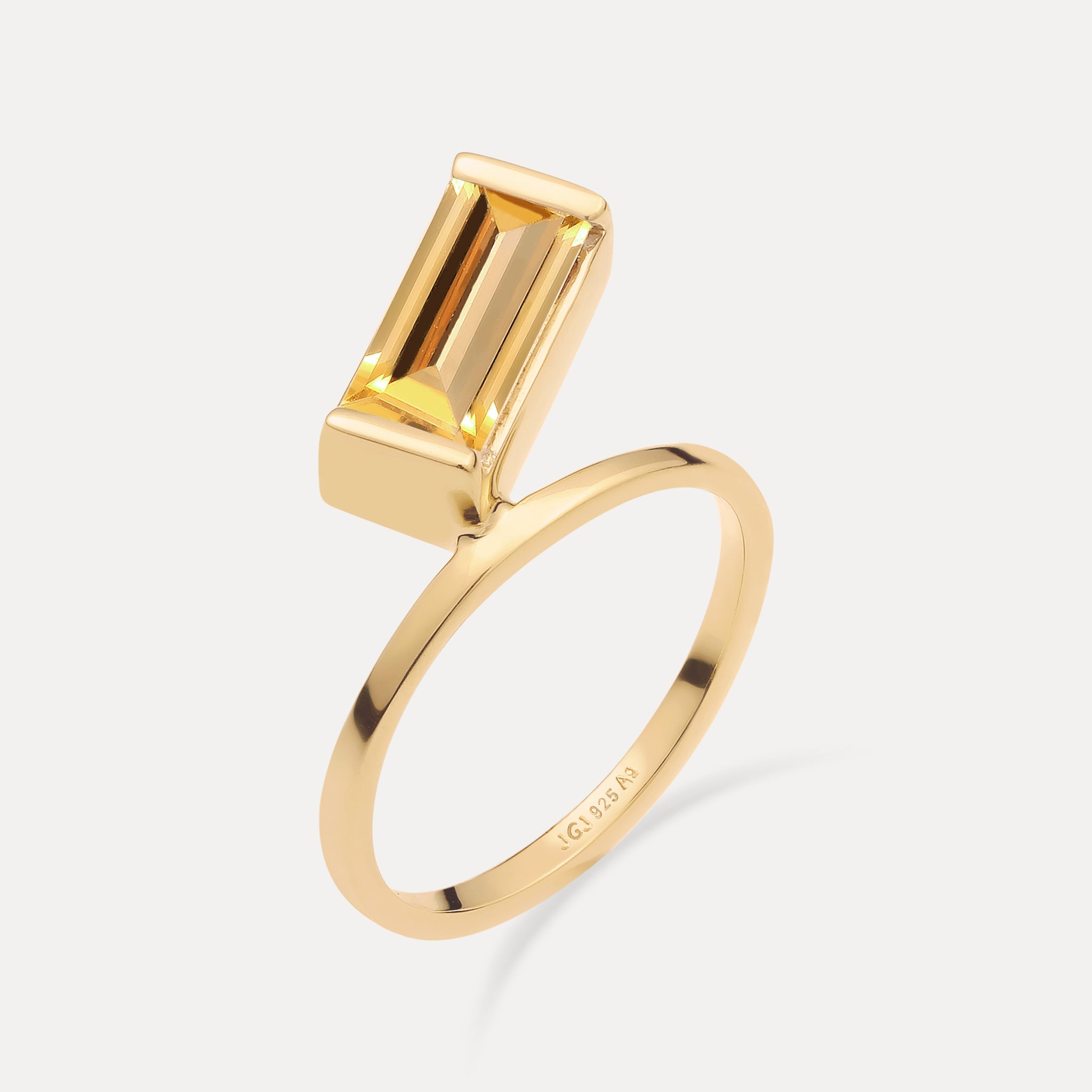 Citrin Balance Baguette Ring