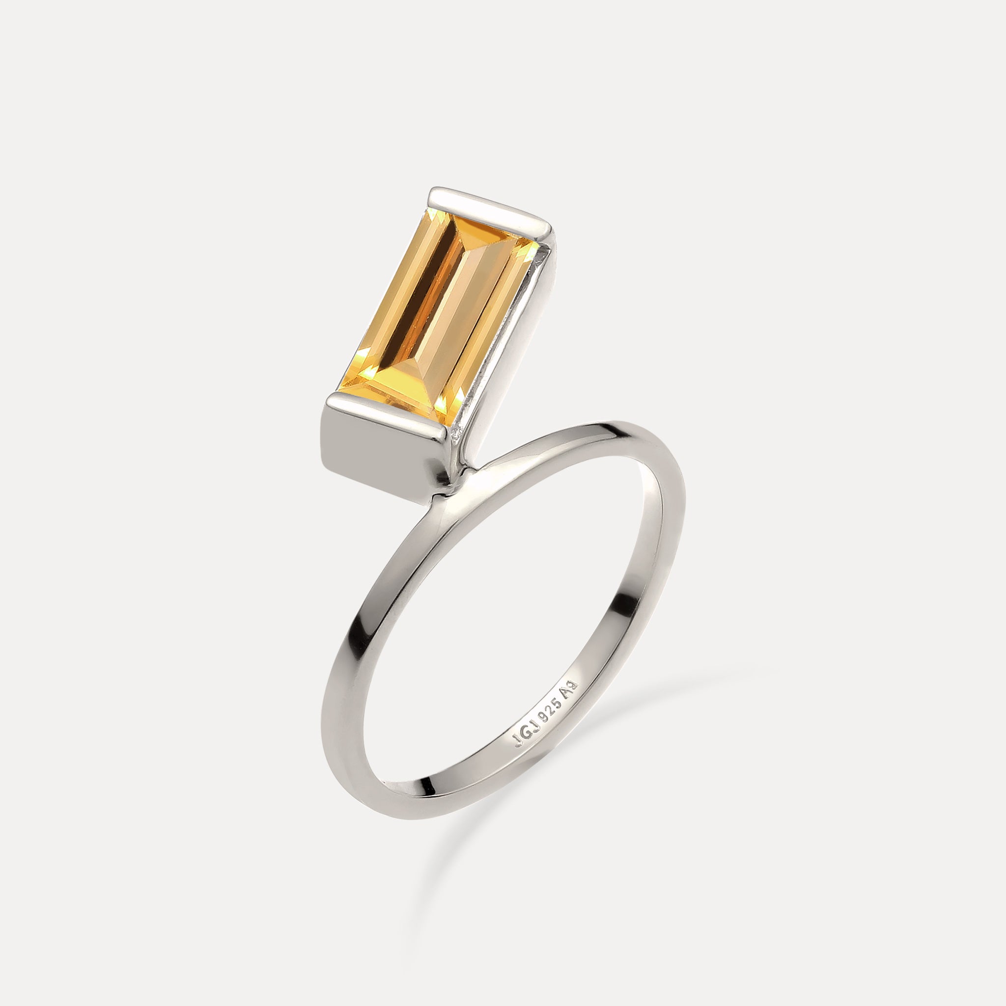 Citrin Balance Baguette Ring